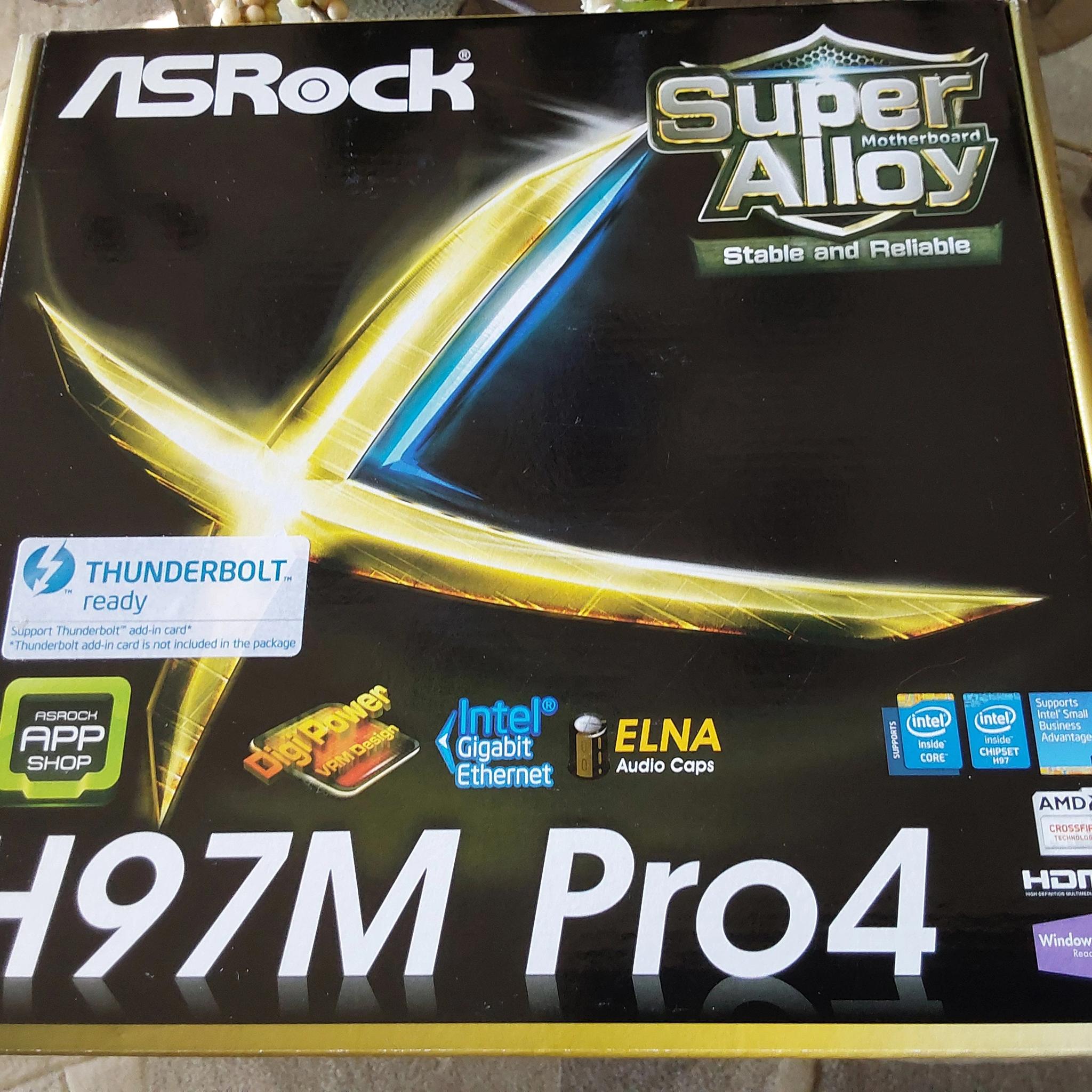 NEW ASRock Intel H97M Pro4 Motherboard, complete, sealed in original retail box