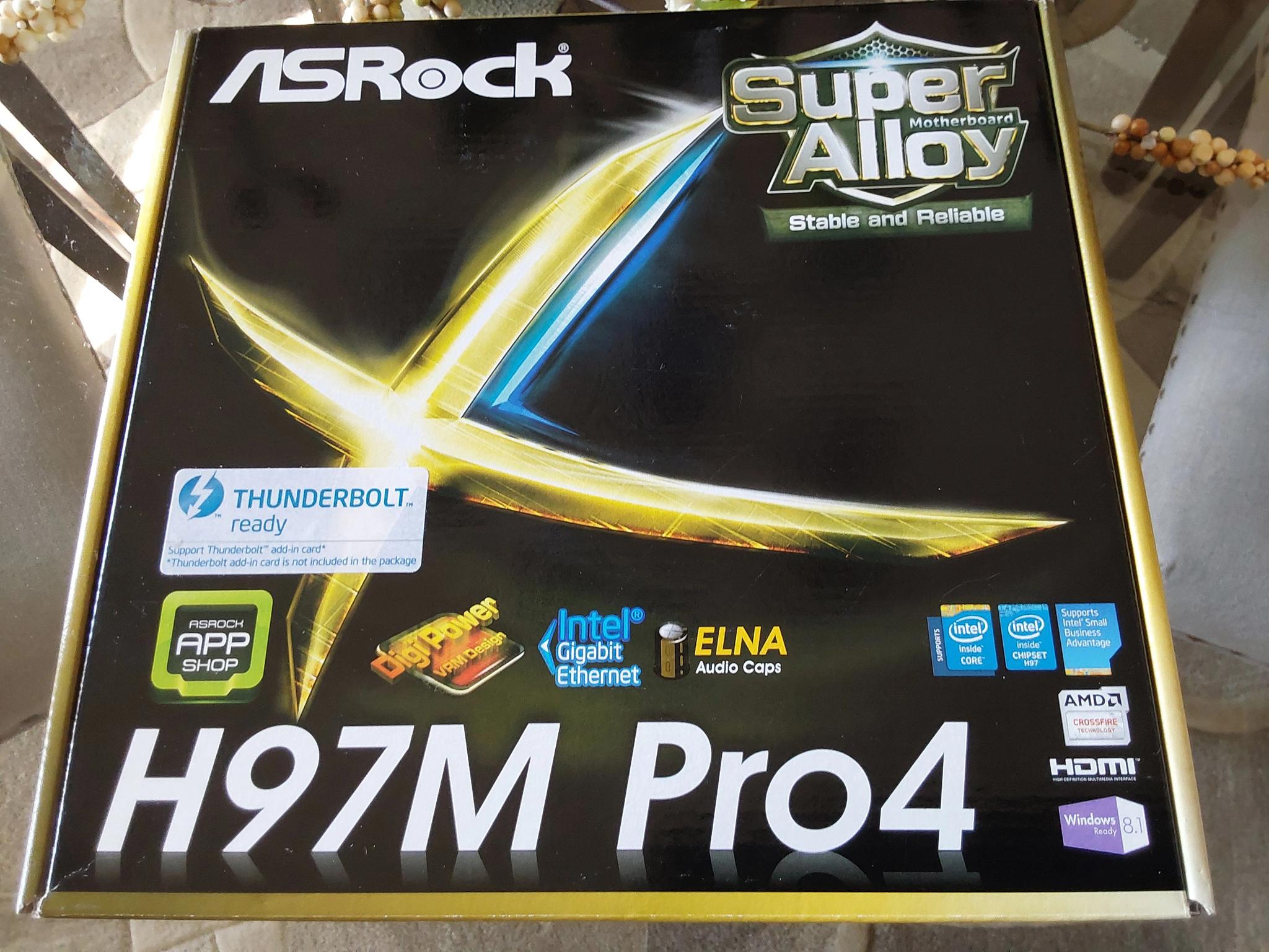 NEW ASRock Intel H97M Pro4 Motherboard, complete, sealed in original retail box