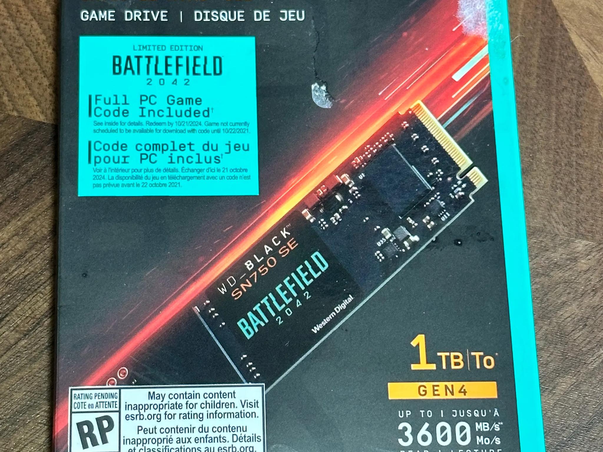 WD_BLACK 1TB SN750 SE NVMe SSD Gen4 PCIe, M.2 2280, Up to 3,600 MB/s