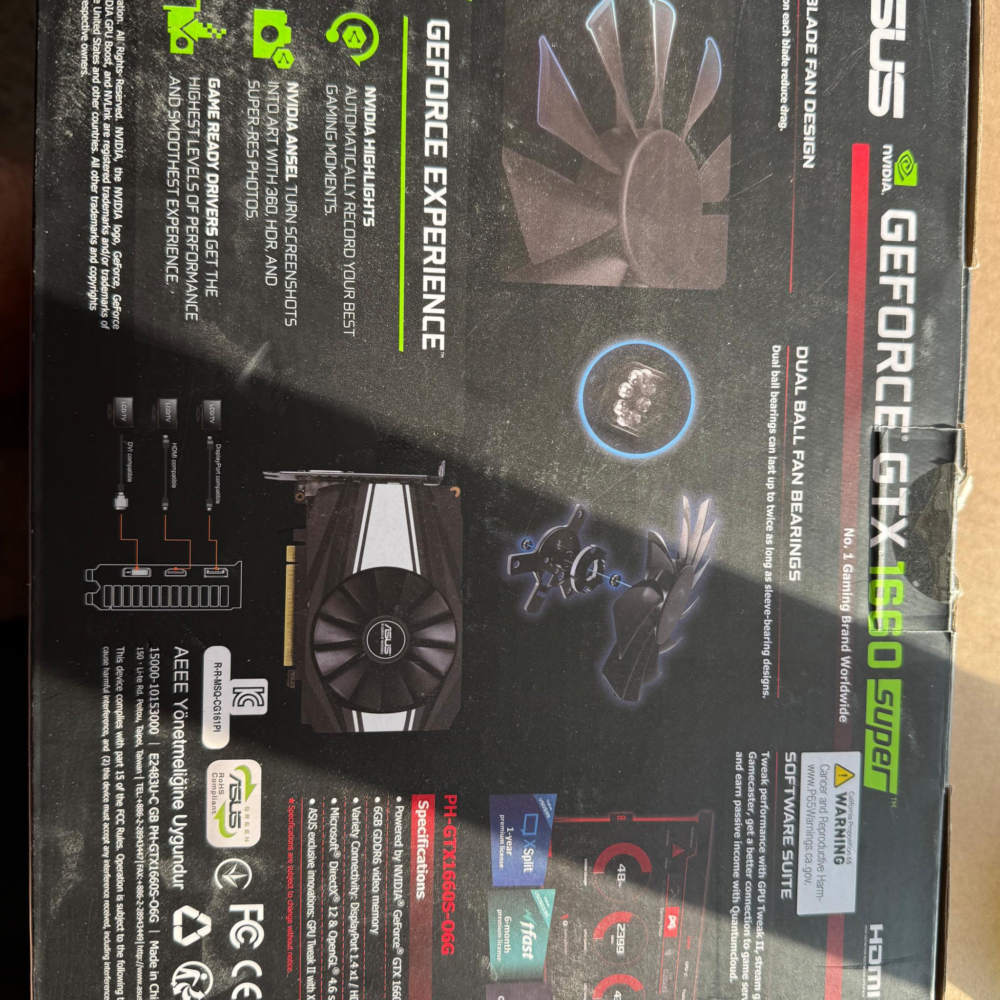 ASUS GeForce GTX 1660 Super OC Phoenix – Lightly Used, Great Condition!