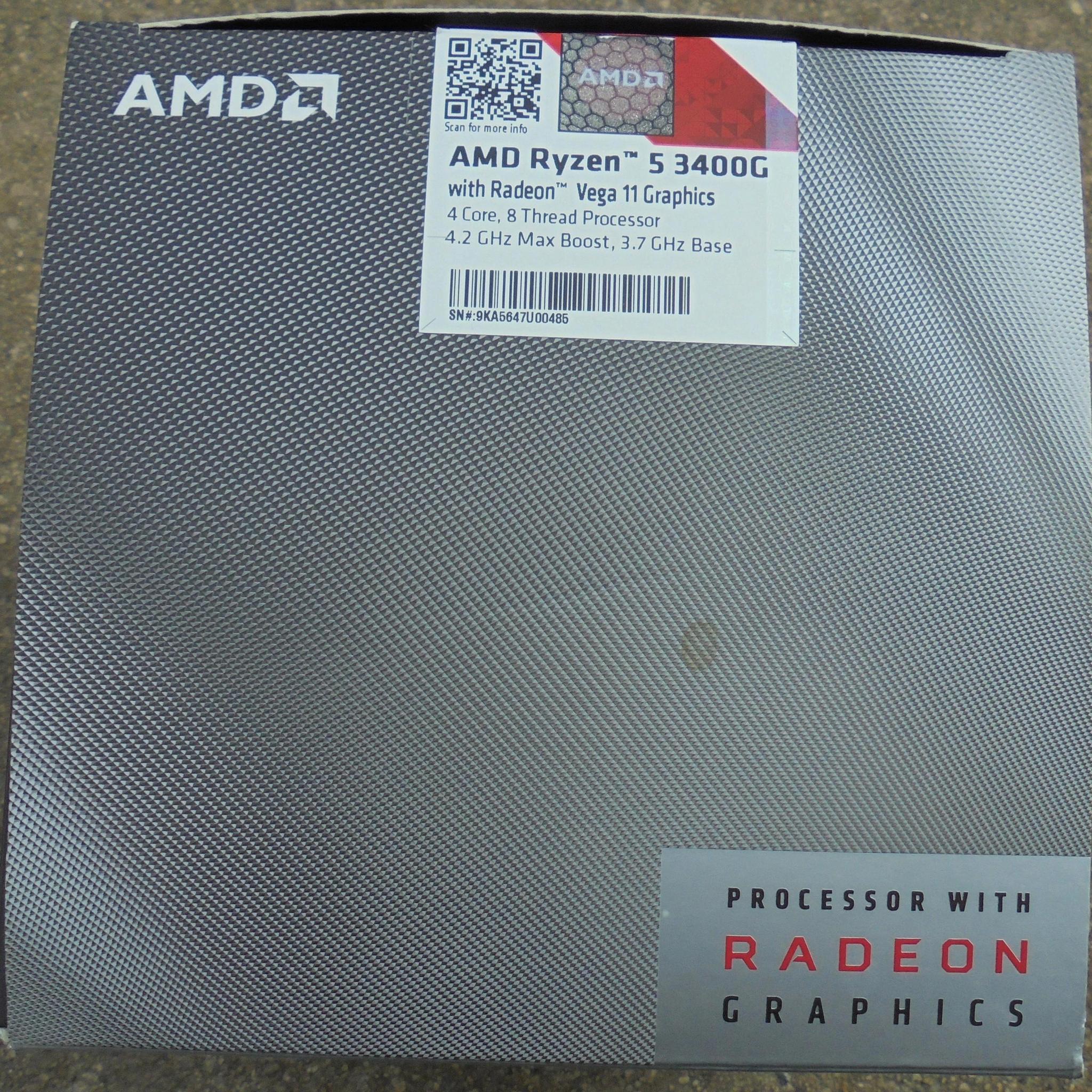 AMD Ryzen 5 3400G 4C/8T 3.7 GHz Processor with Radeon Vega 11 Graphics