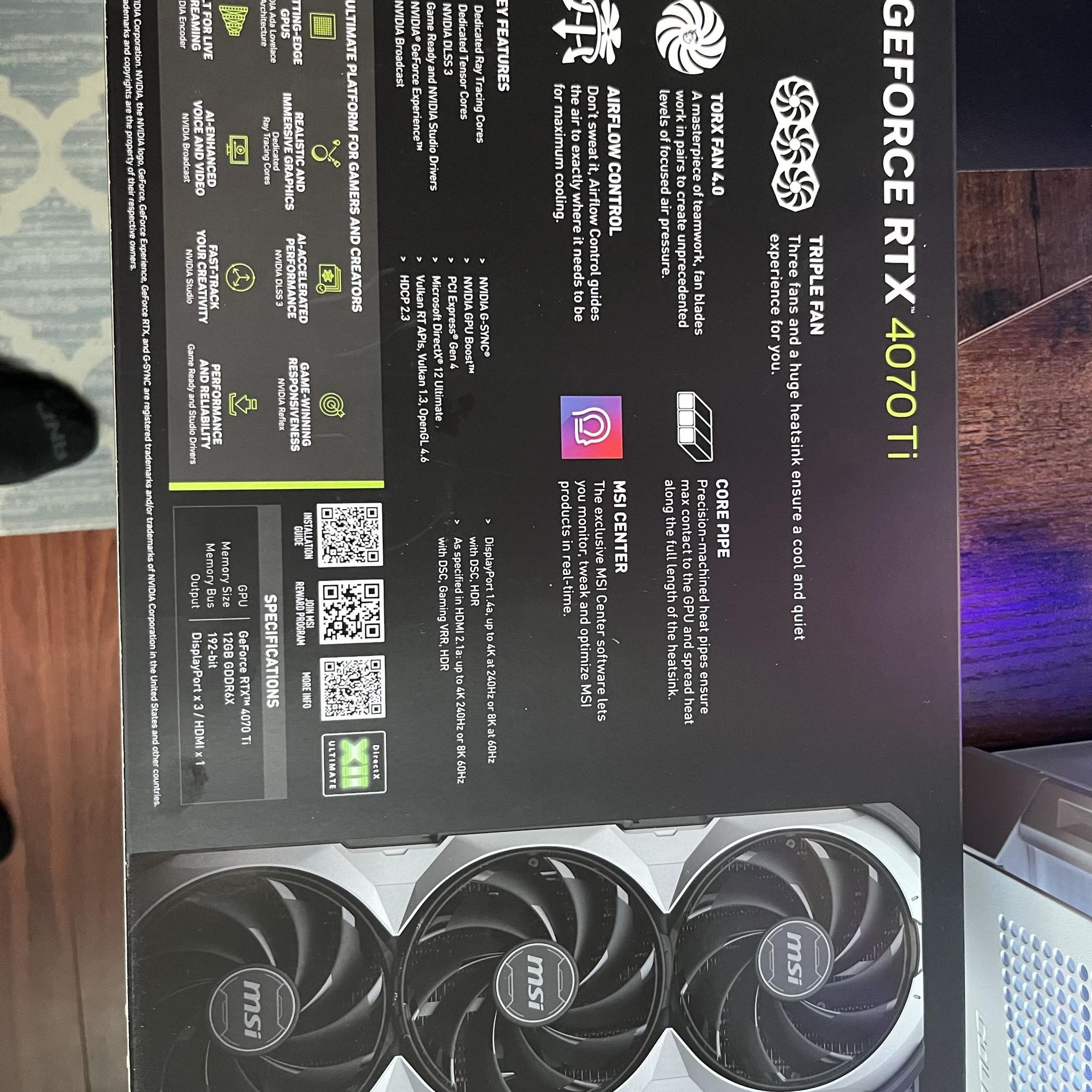 MSI Ventus GeForce RTX 4070 Ti 12GB