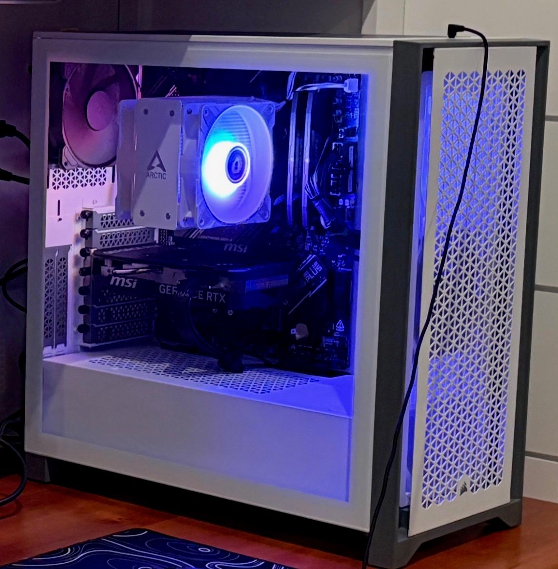 White 1080p High- 1440p Medium Gaming PC. |32 GB DDR5 | Ryzen 5 7600X | 1TB Storage |