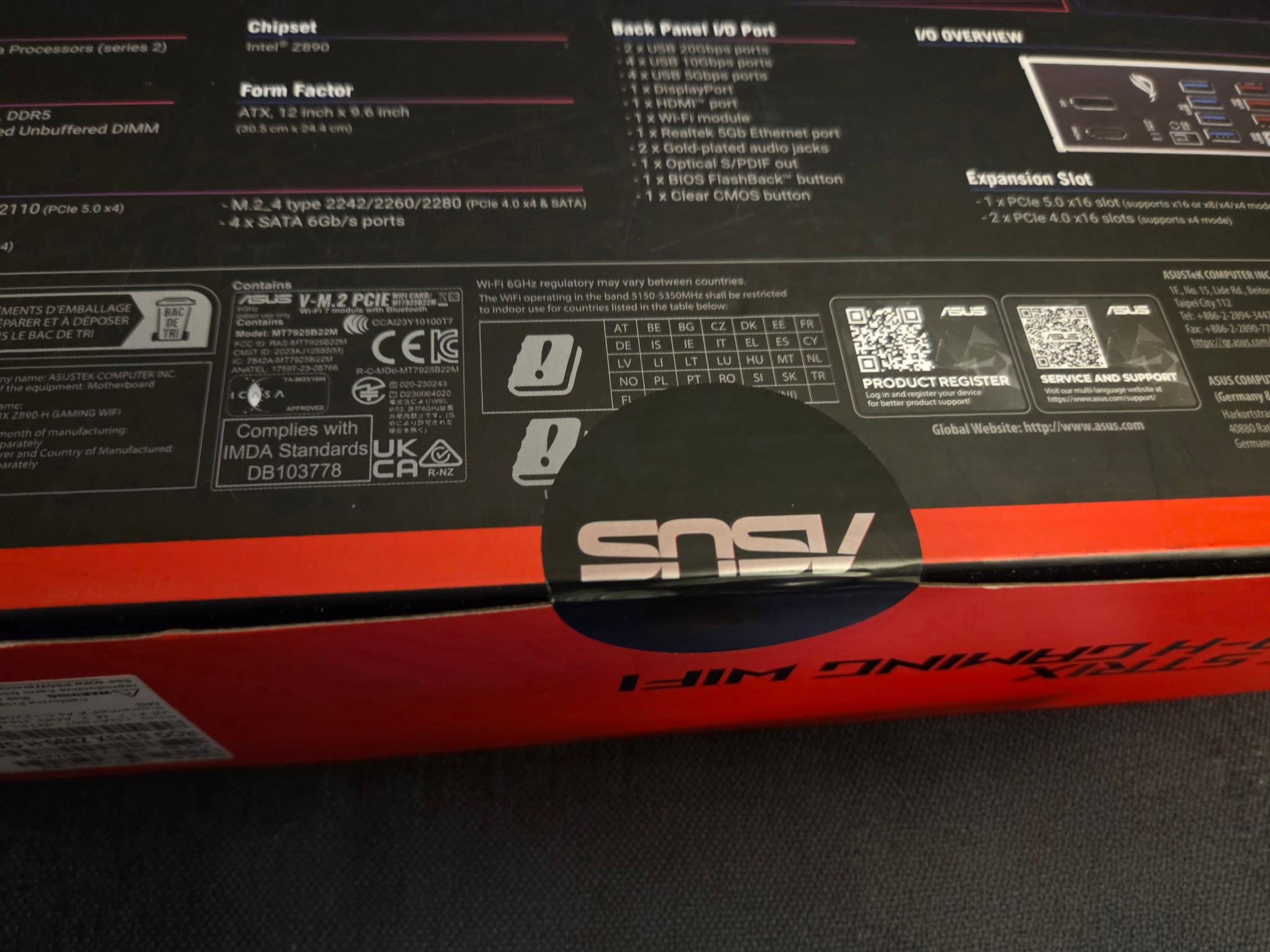 ASUS ROG STRIX Z890-H GAMING WIFI INTEL CORE ULTRA