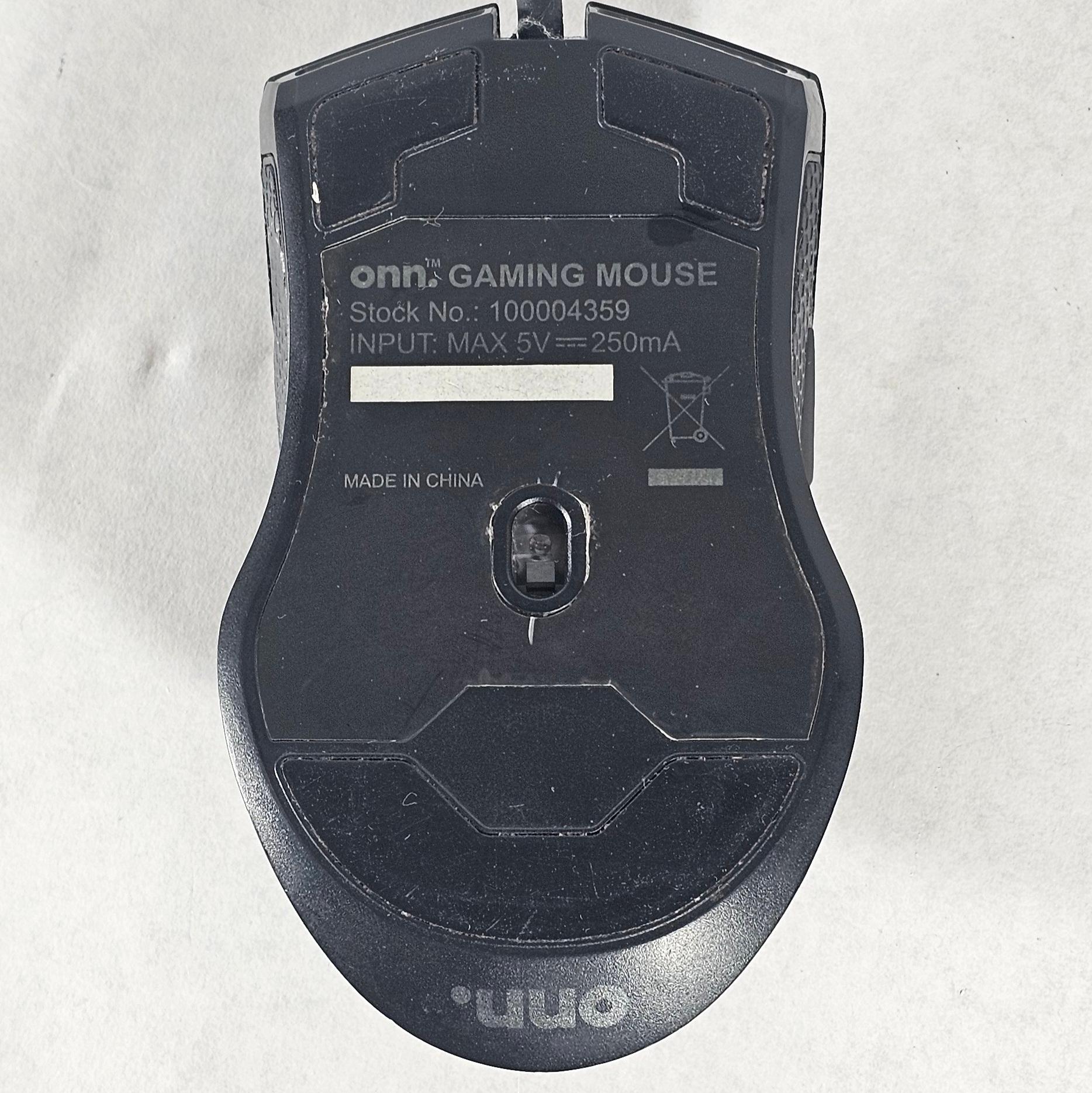 Onn Gaming Mouse Wired Black - Stock No. 100004359
