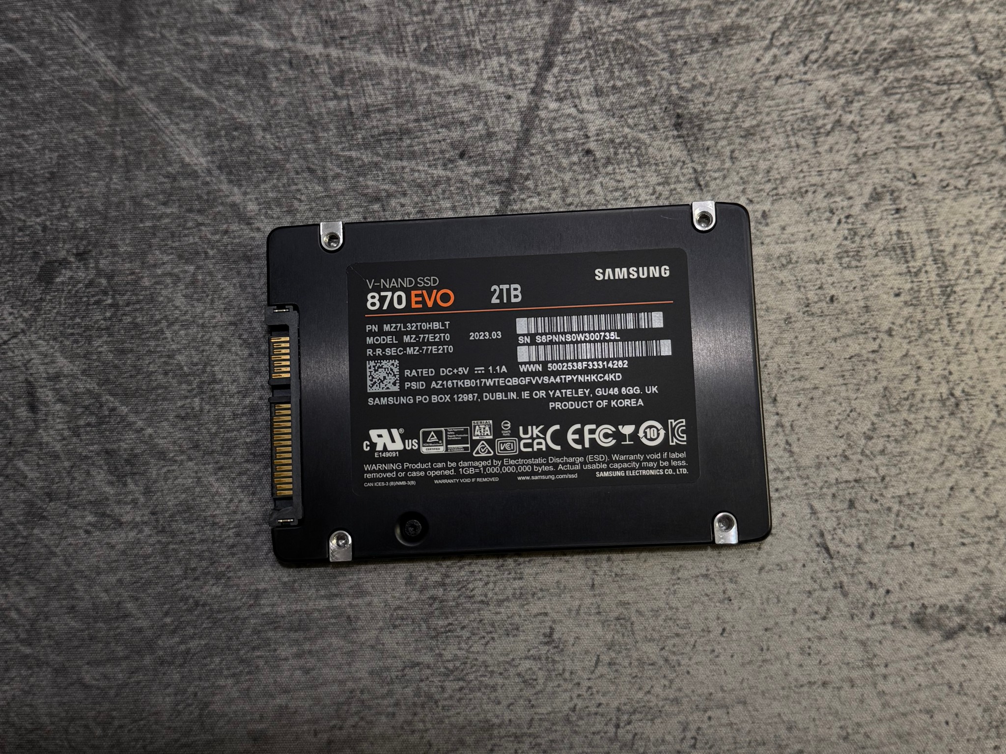 Samsung 870 EVO 2TB 2.5”