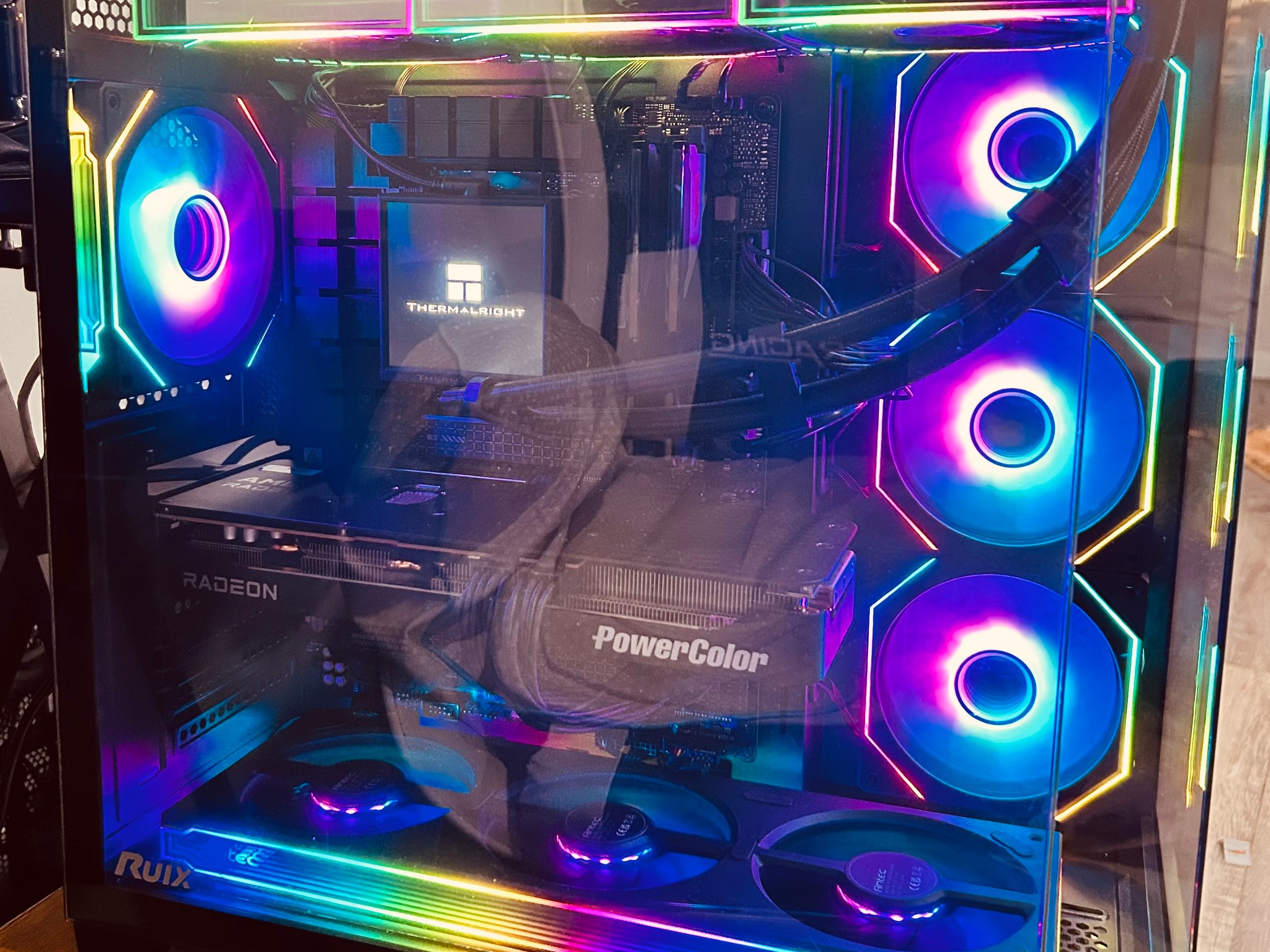 Custom RGB Gaming PC - Ryzen 5 9600X, Power Color Reaper Radeon RX 9070 XT, 16GB DDR5 RAM, 1TB SSD