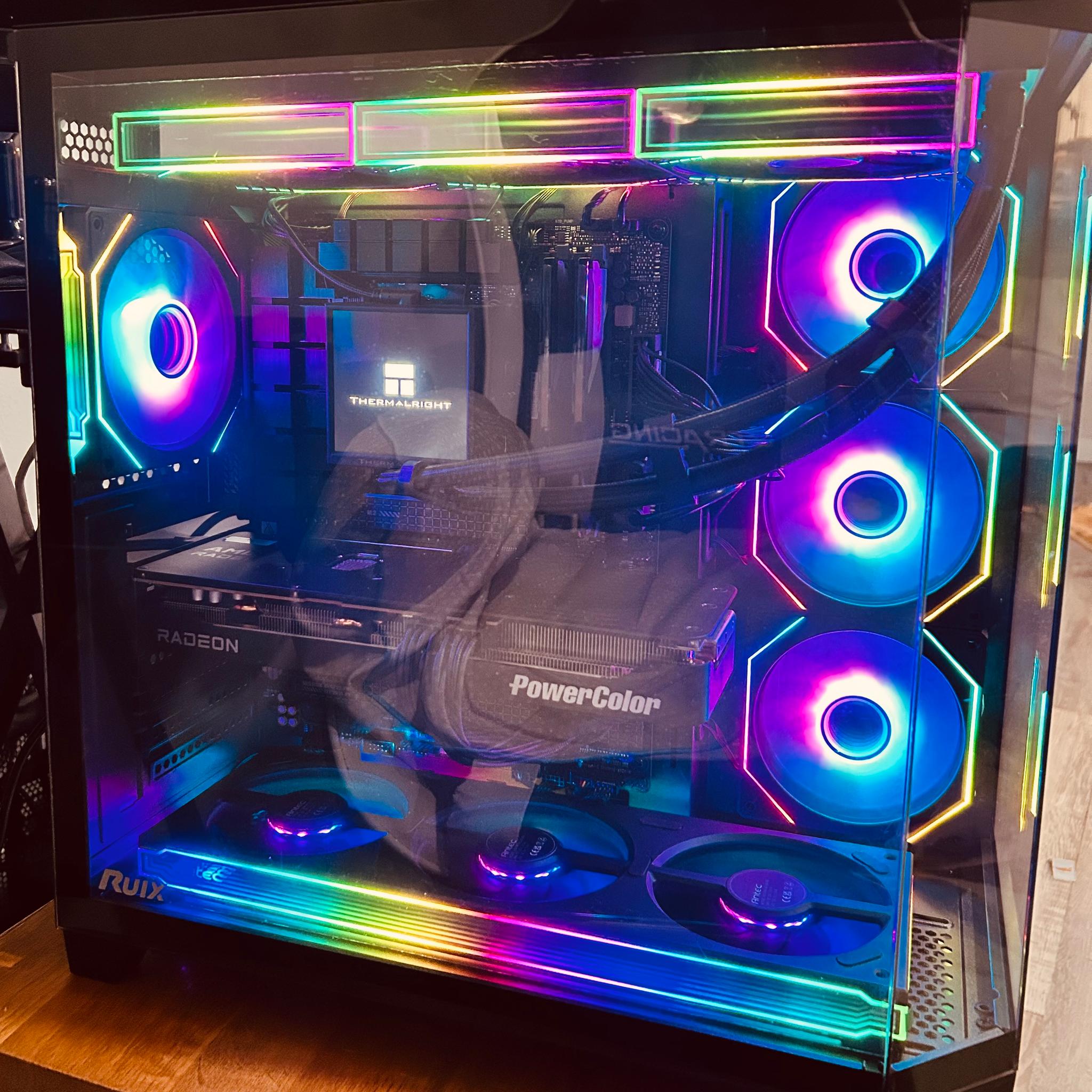 Custom RGB Gaming PC - Ryzen 5 9600X, Power Color Reaper Radeon RX 9070 XT, 16GB DDR5 RAM, 1TB SSD