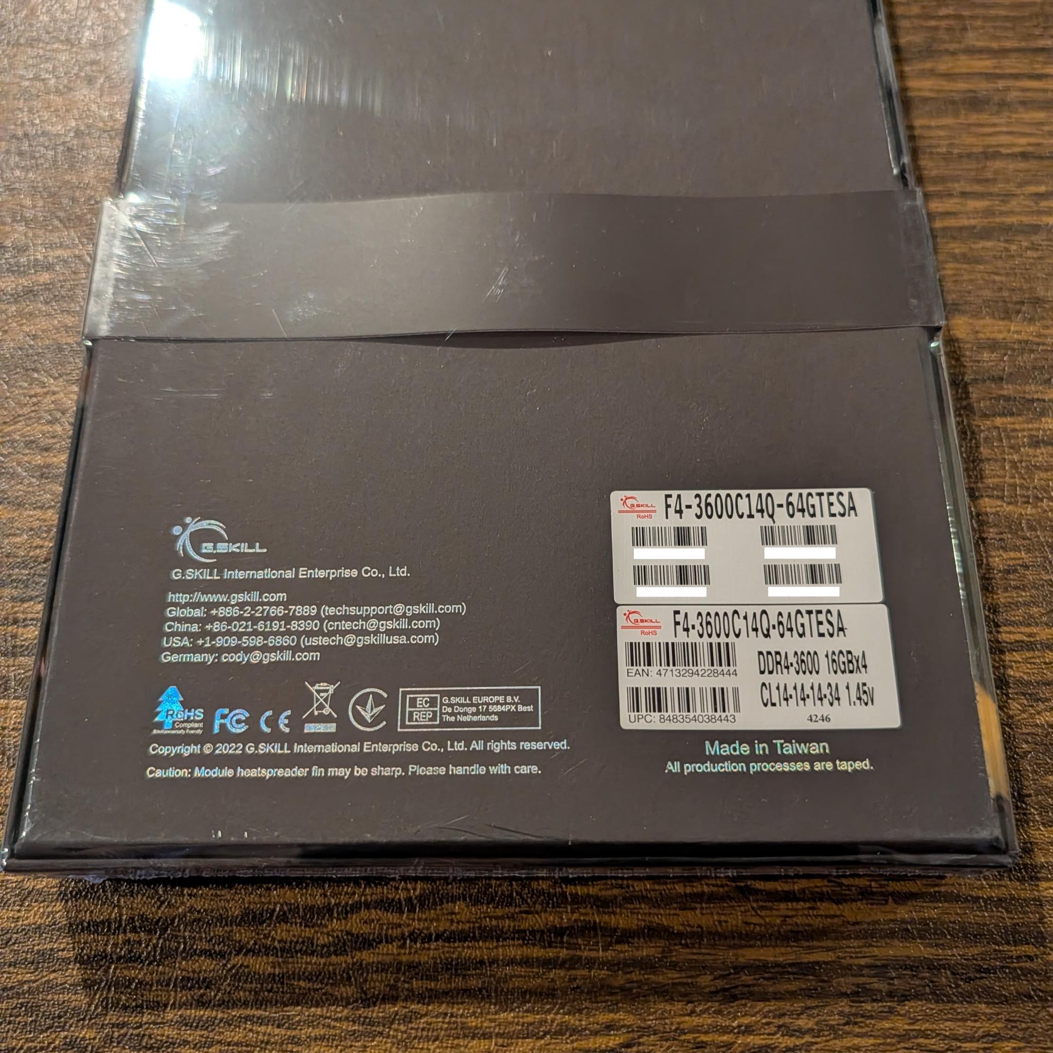 G.SKILL Trident Z Royal Elite RGB 64GB (4 x 16GB) 3600 MHz 14-14-14-34 DDR4 F4-3600C14Q-64GTESA NEW