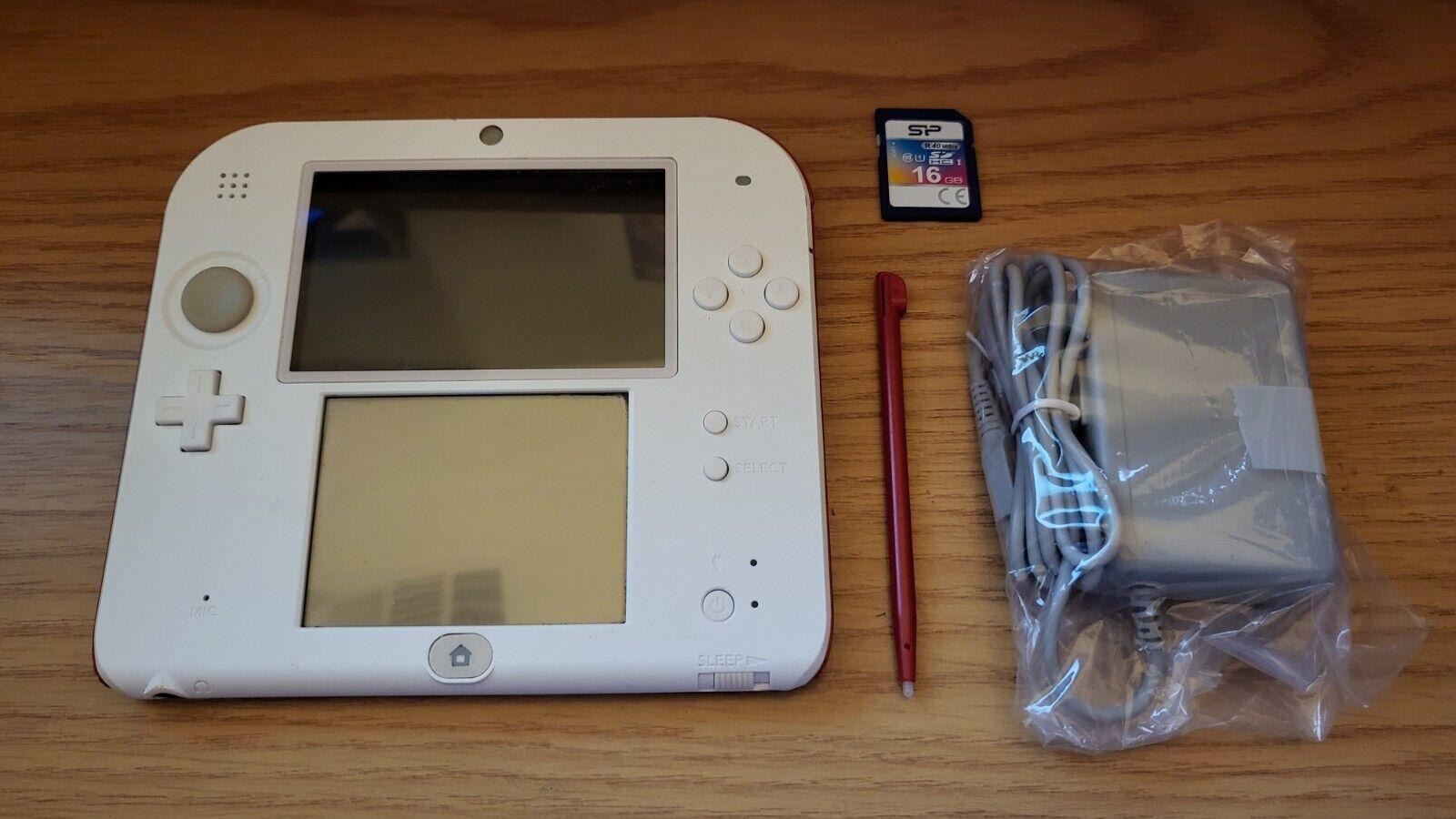CUSTOM USER REFURBISHED Nintendo 2DS White/Red Handheld Console, New Super Mario Bros 2 Edition