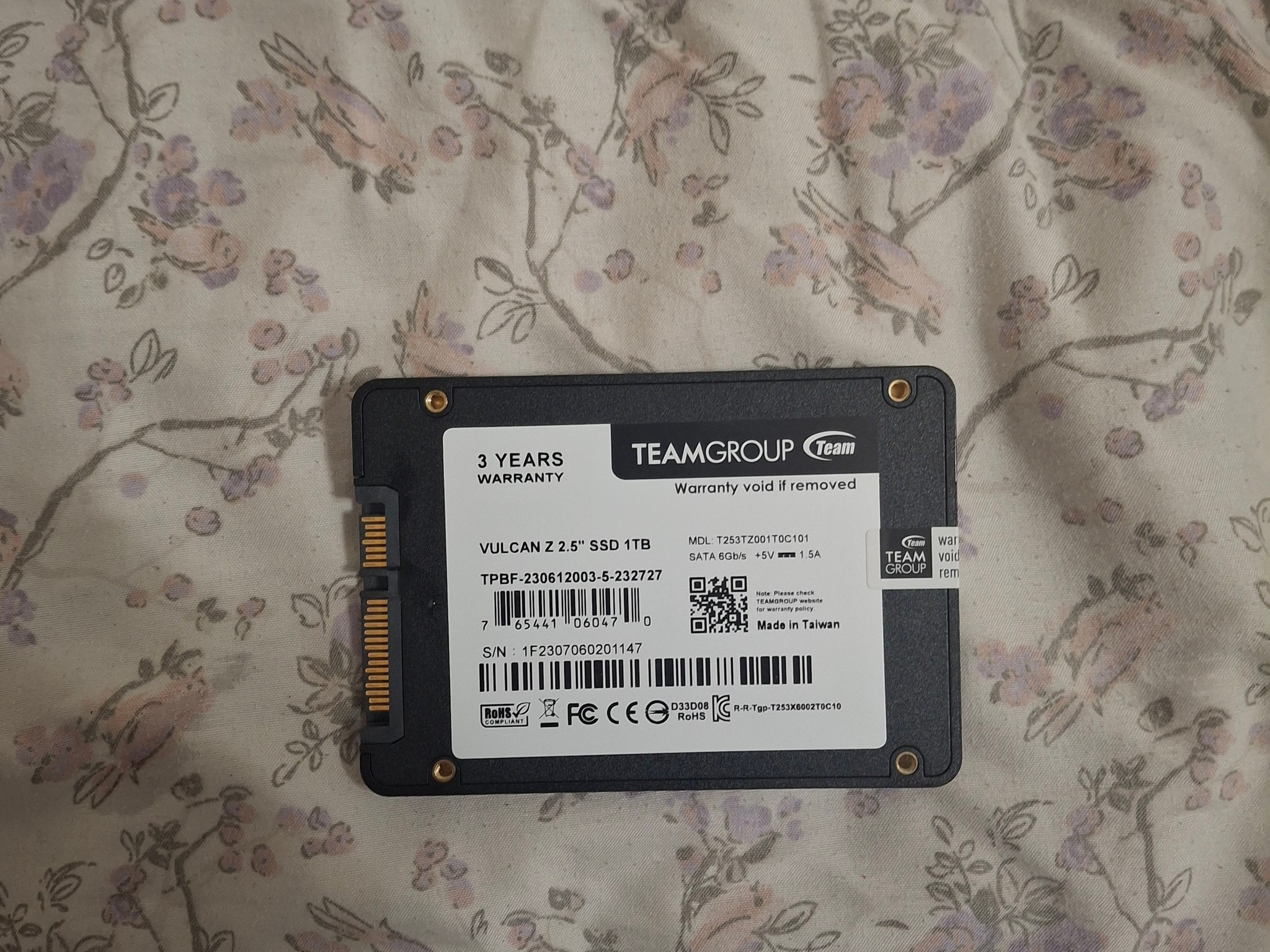 TEAMGROUP T-FORCE VULCAN Z 1TB 2.5" SATA III Internal SSD - Black