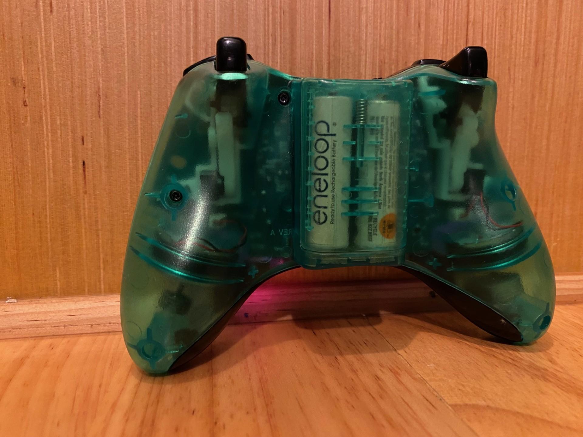 Custom clear green Xbox 360 controller - Hall effect - LEDs - RESTORED