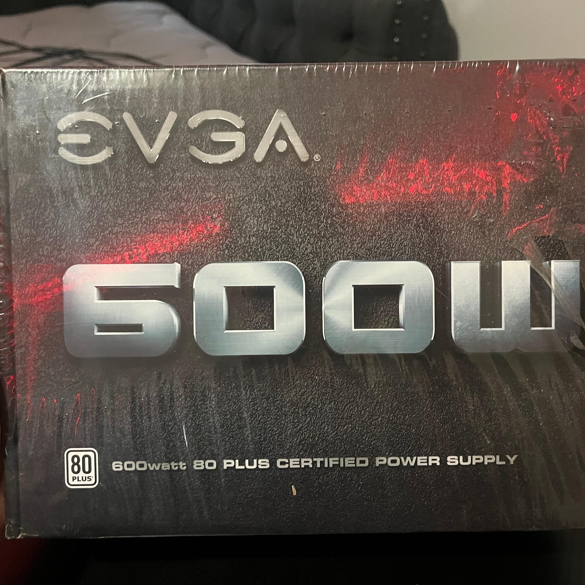 (NEW SEALED) EVGA 600 watt 80 plus certified power supply, 100-W1-0600-K1