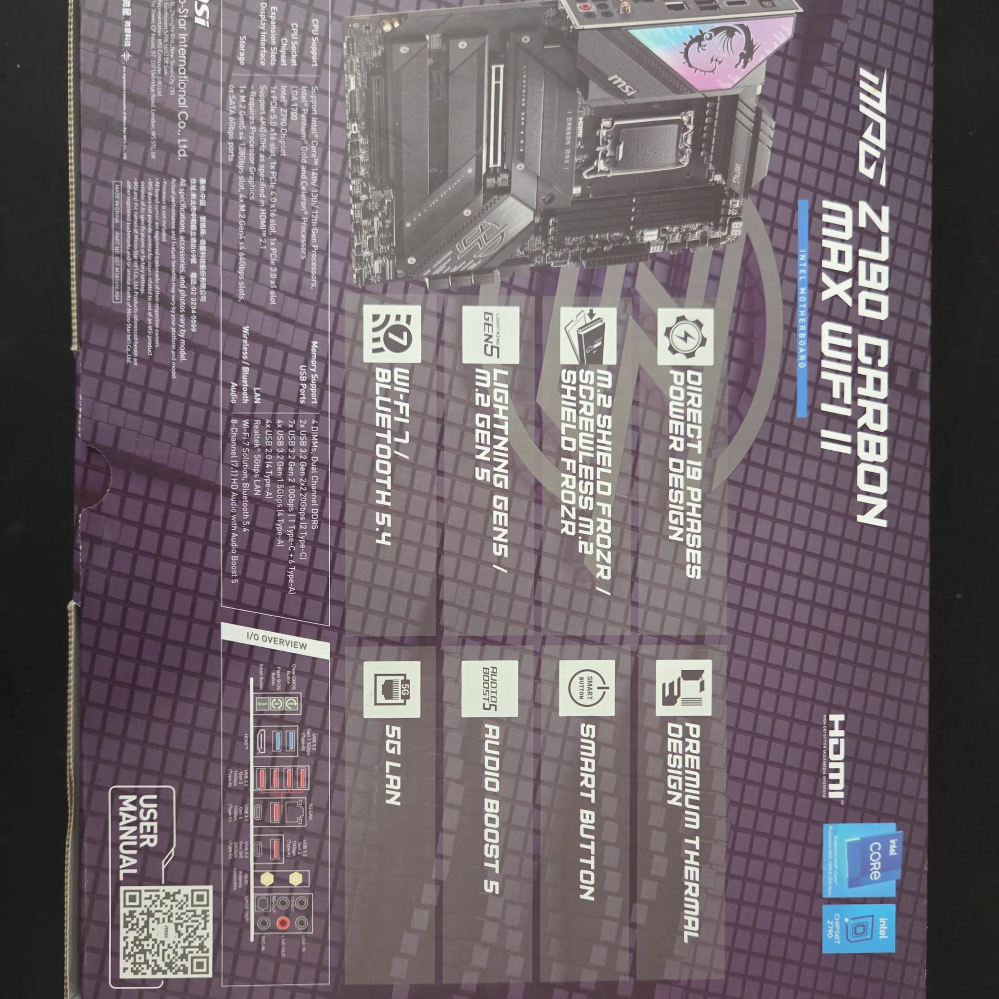 MSI Carbon Wifi 2 Z790 / i9 14900K Combo ( Like New )
