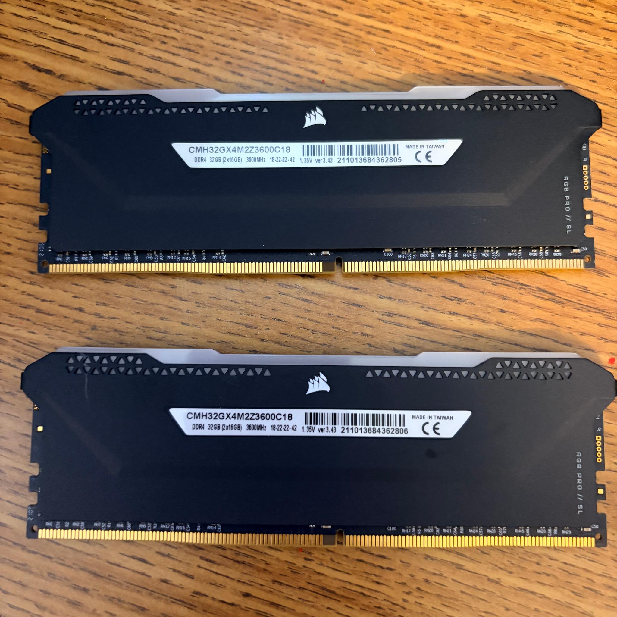 Corsair Vengeance RGB Pro SL 32GB (2x16) DDR4 3600Mhz