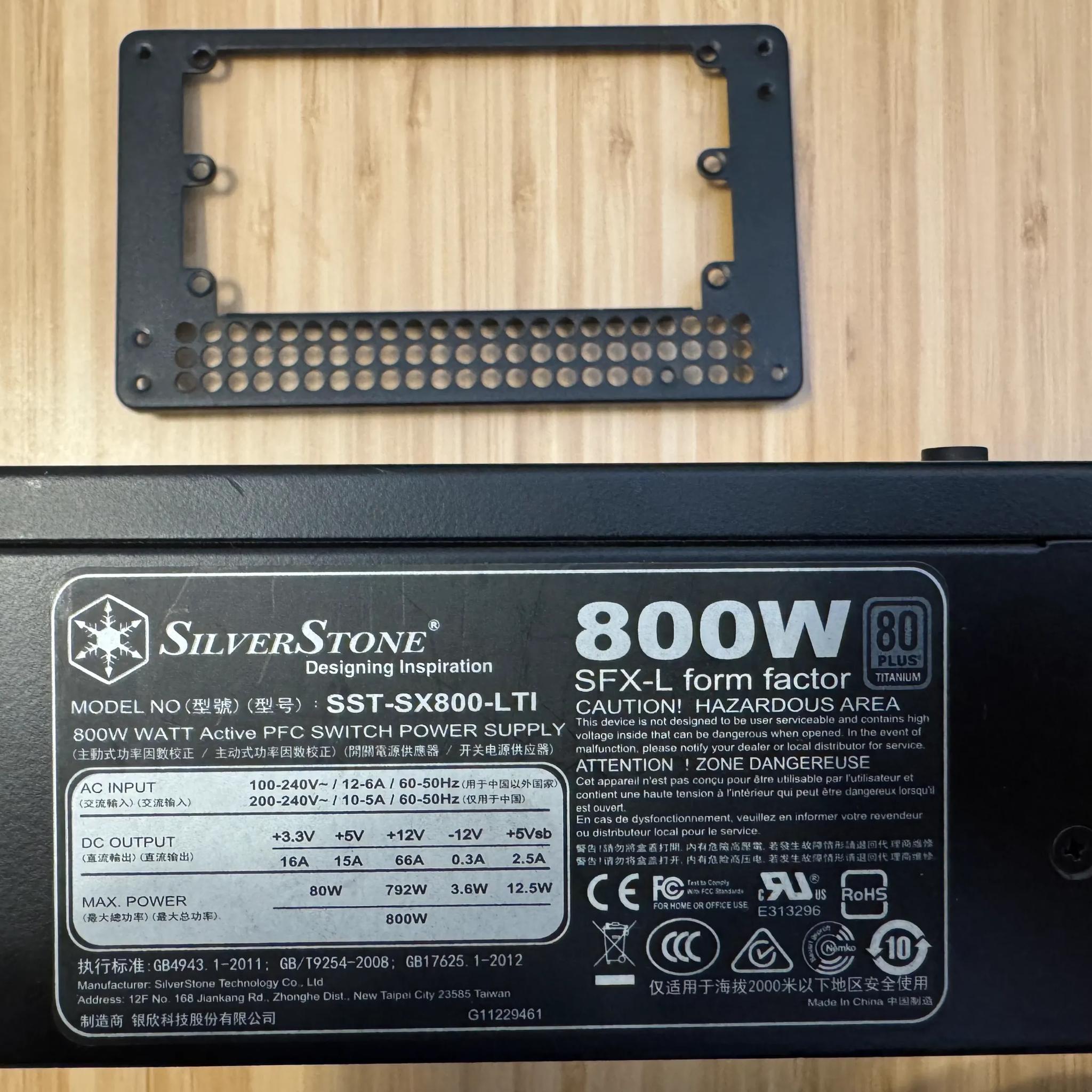 Silverstone SFX-L 800 W 80+ Titanium Certified Fully Modular SFX Power Supply