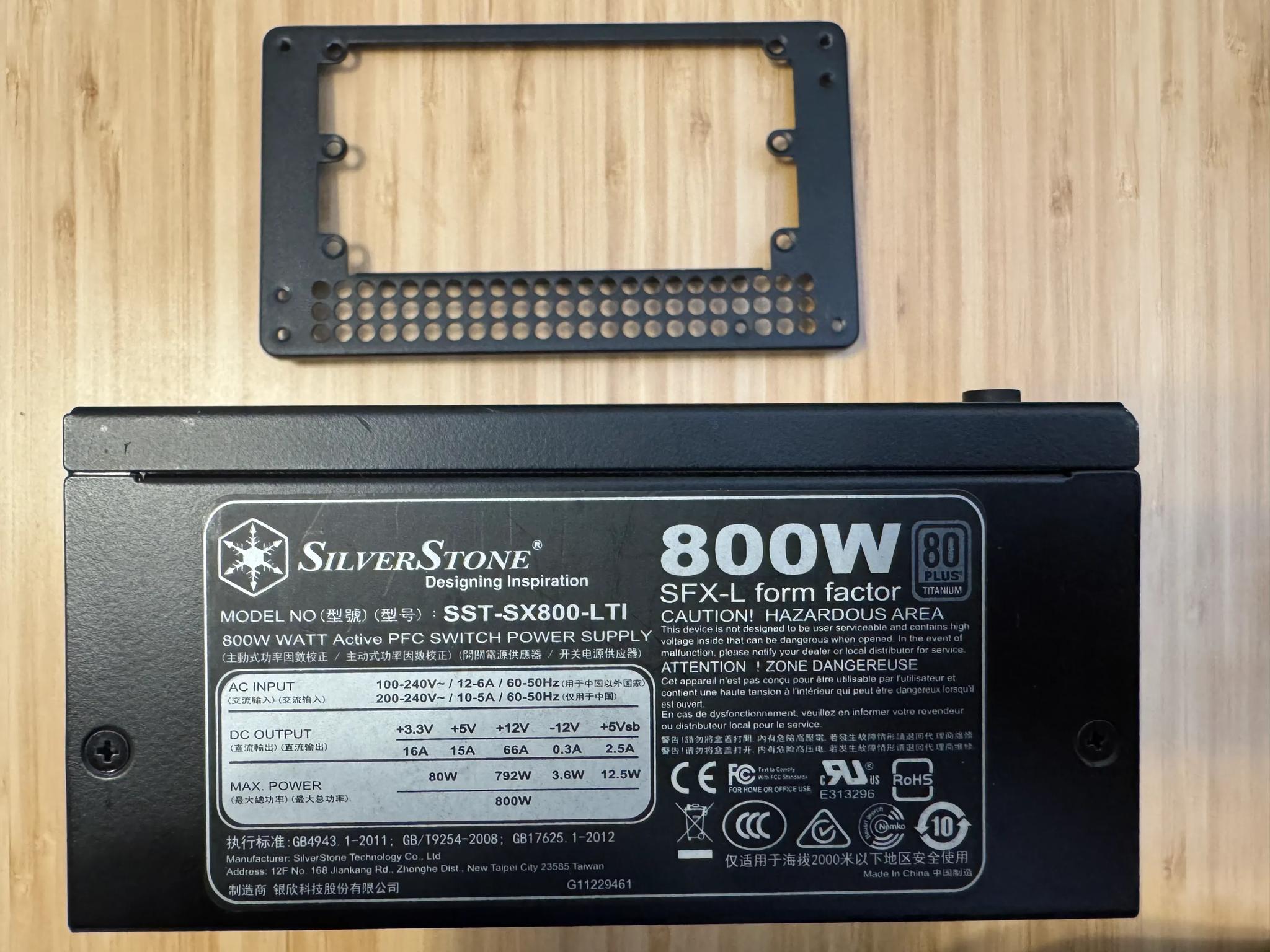 Silverstone SFX-L 800 W 80+ Titanium Certified Fully Modular SFX Power Supply