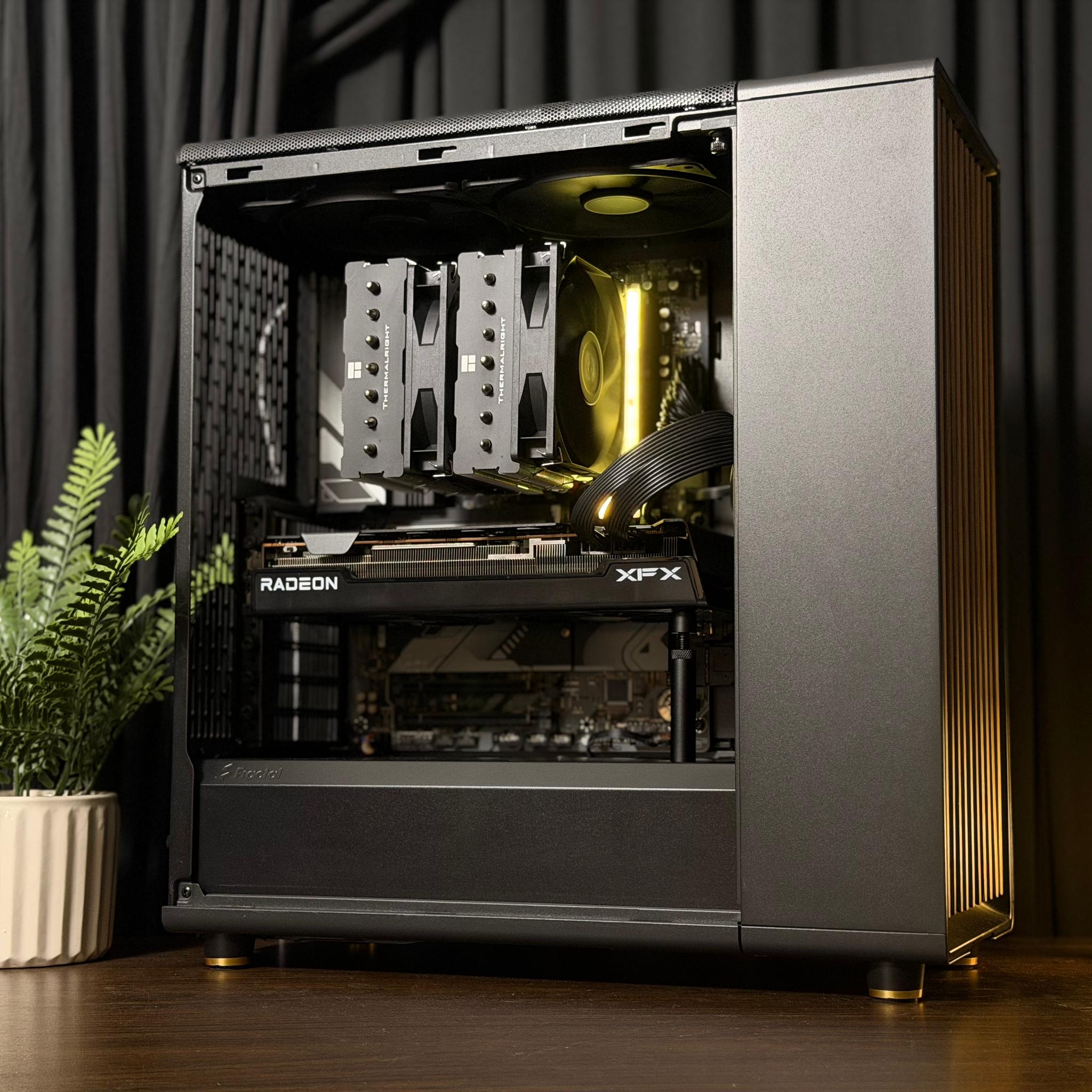 High-End Stealth PC | Ryzen 7 9700X / 64GB 6000MHz Memory / RX 7800XT / 2TB NVME SSD / 1TB HDD