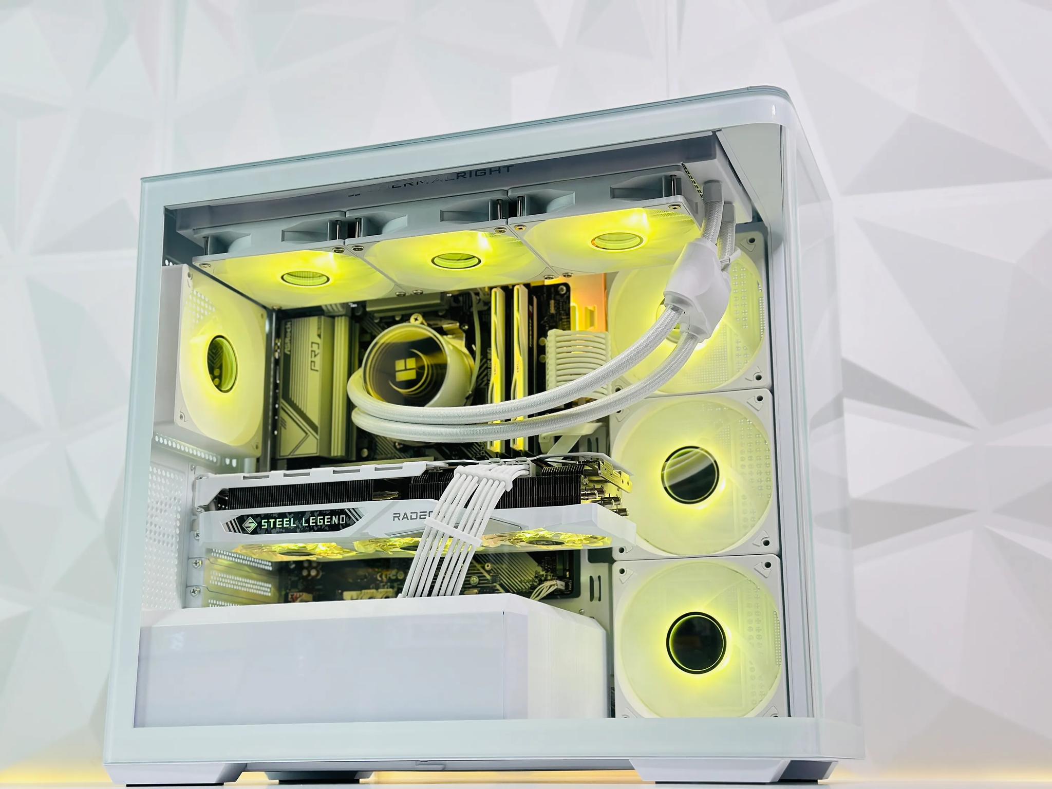 🤍👁️‍🗨️Liquid Cooled Gaming PC◊AMD RX 7800 XT 16GB◊AMD Ryzen 5 7500F◊32GB DDR5◊1TB SSD