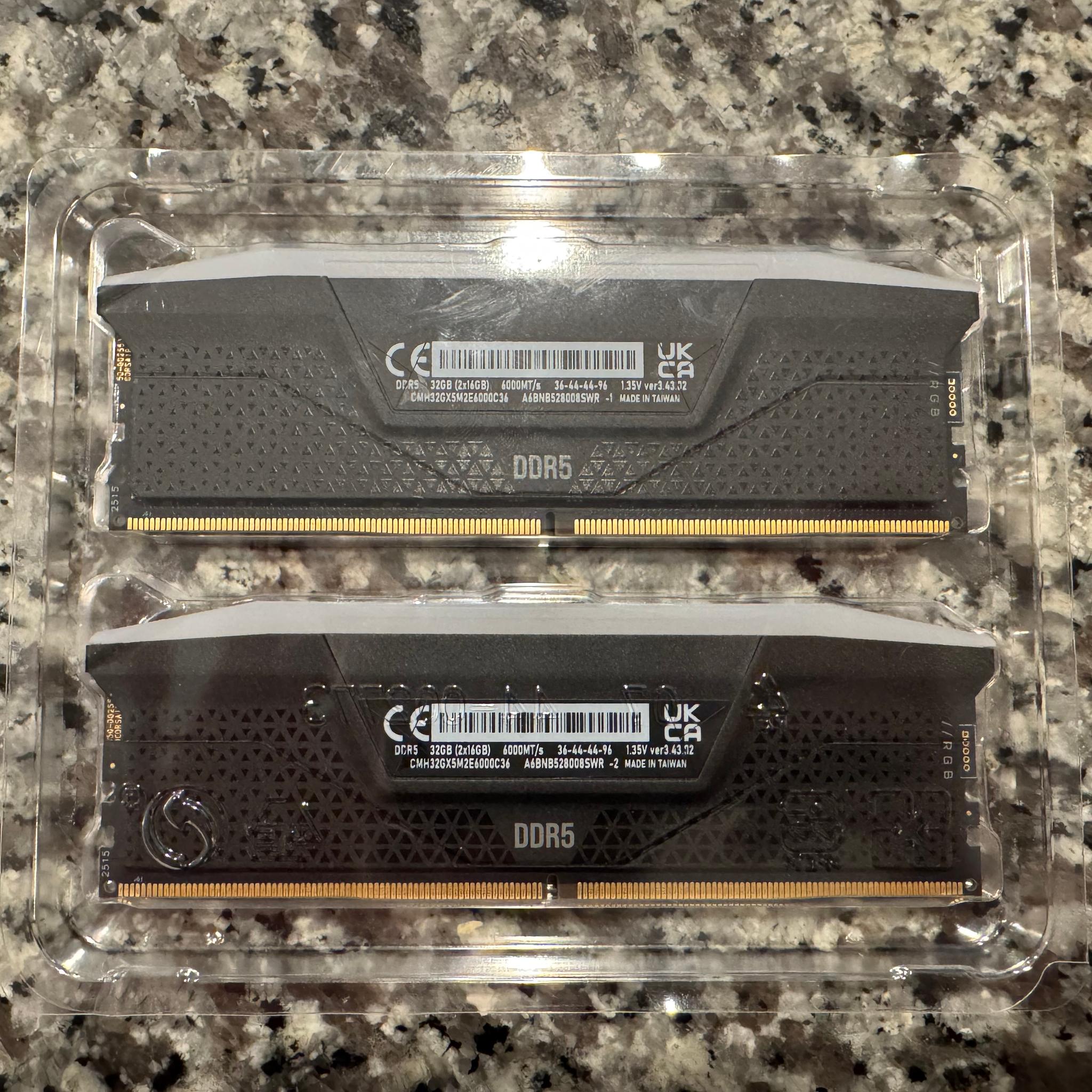 Corsair Vengeance RGB 32GB (2x16) DDR5 6000MT/s Memory