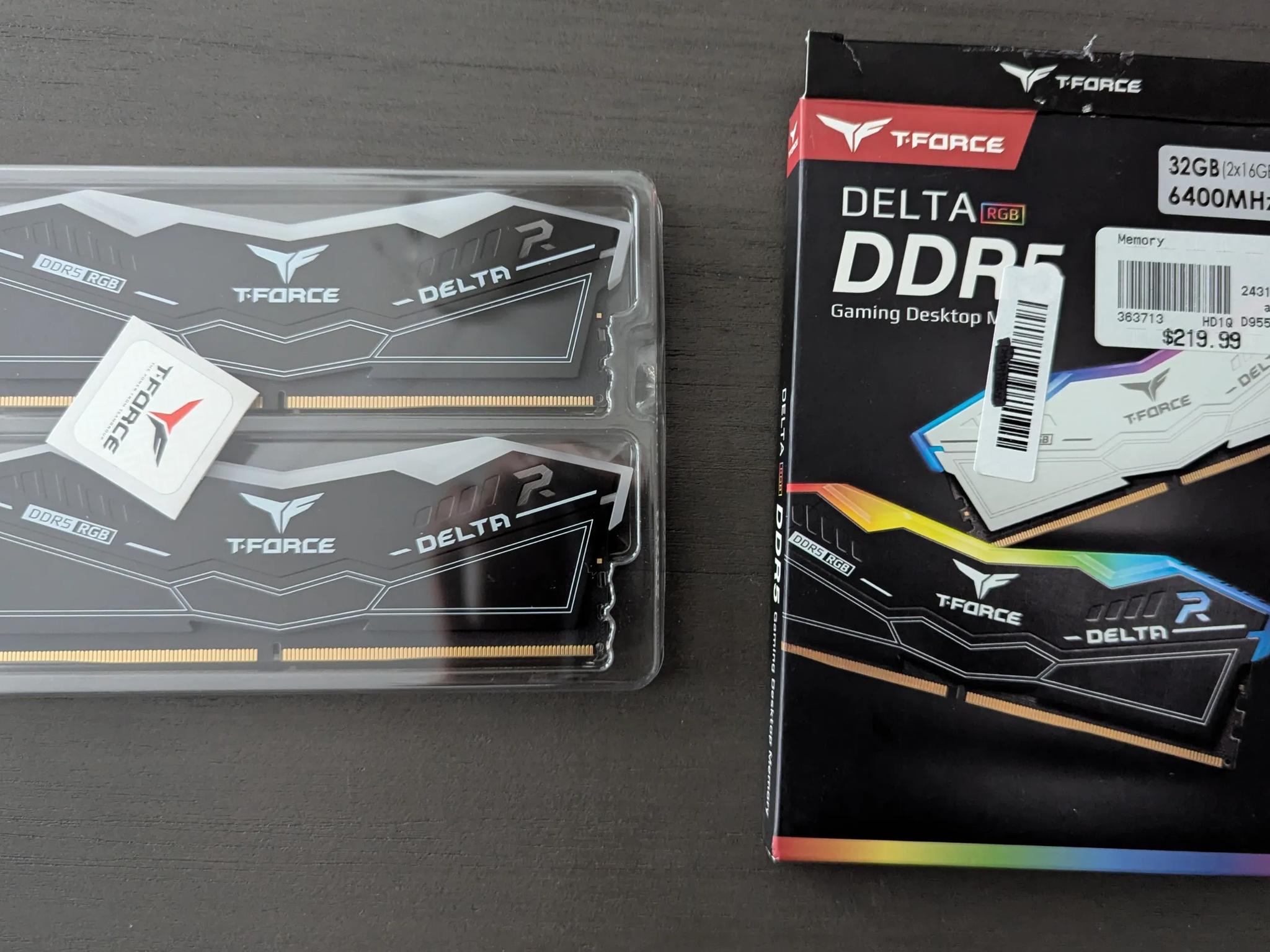 Team T-Force Delta RGB 32GB (2 x 16GB) 288-Pin PC RAM DDR5 6400 (PC5 51200) Desktop Memory