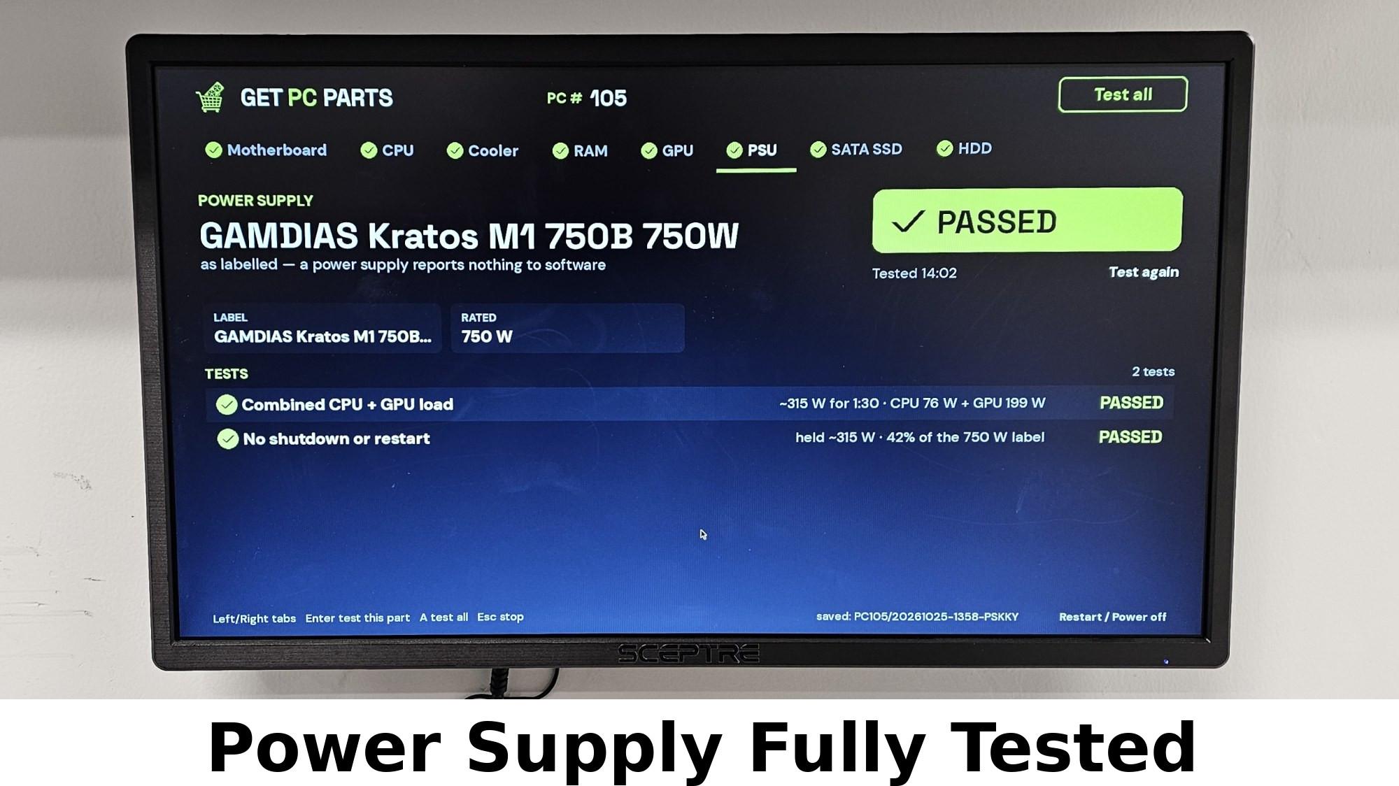 750 Watt PSU GAMDIAS KRATOS M1-750B Power Supply