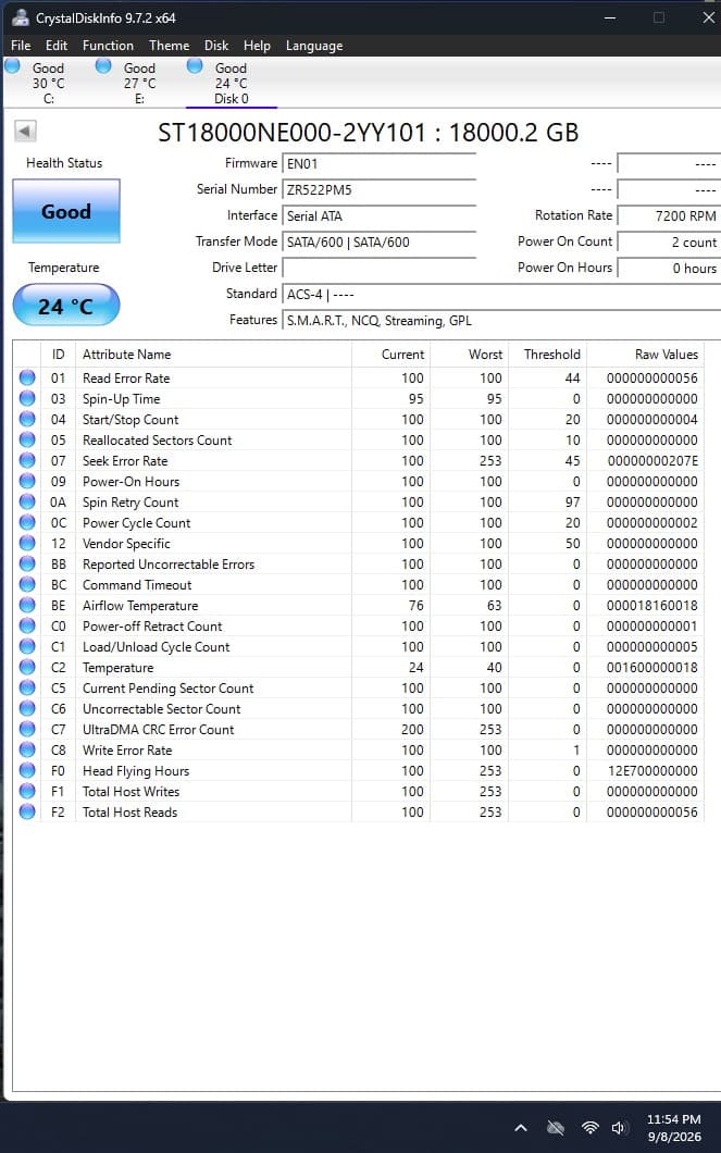 2x 18TB Seagate IronWolf Pro