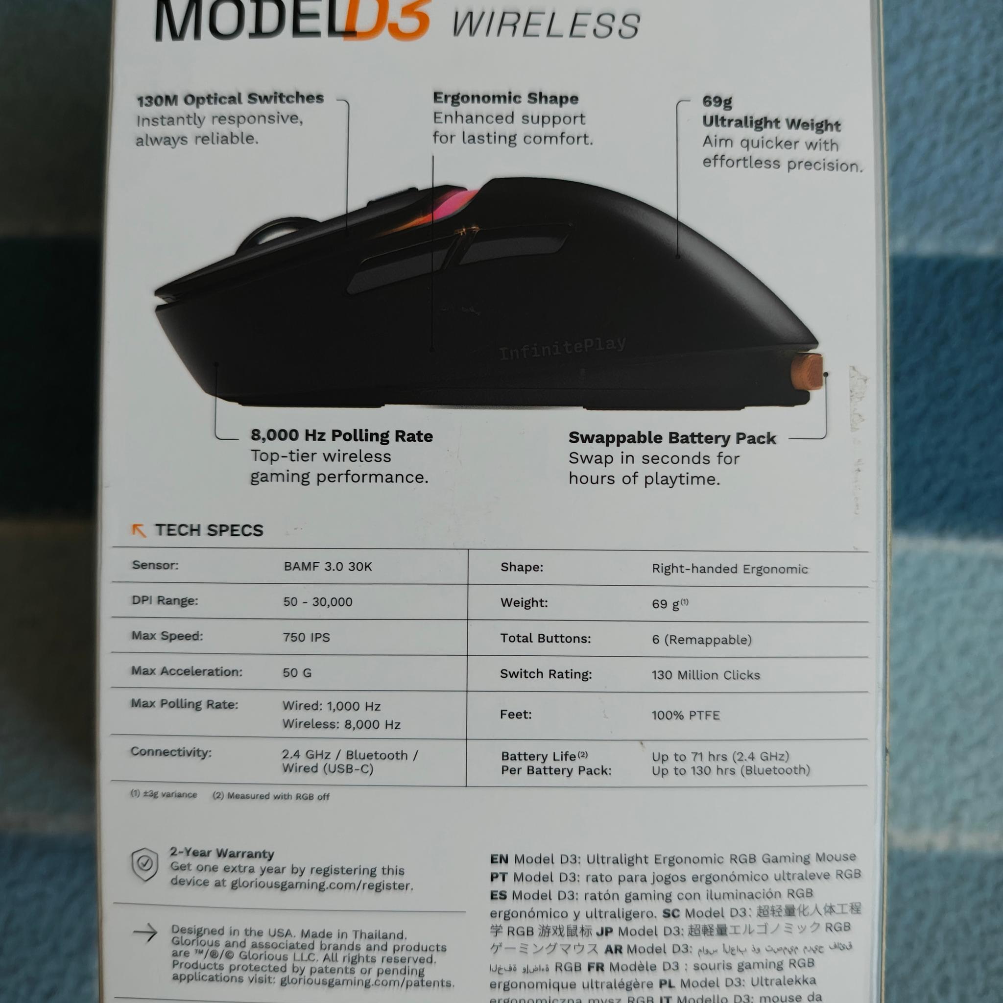 Glorious Model D3 Wireless Mouse - Used