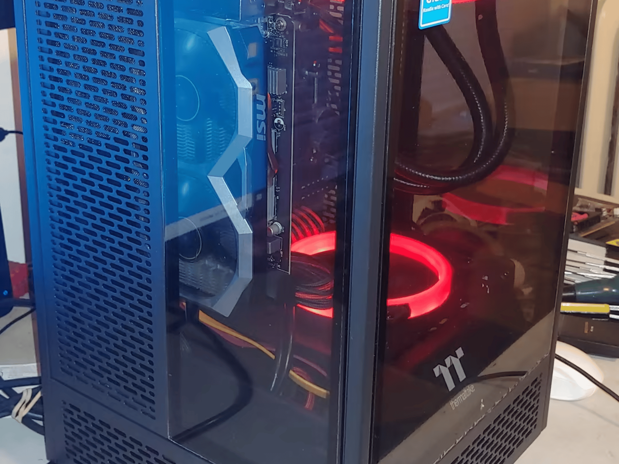 Mini ITX GTX 1650 256SSD 2TB HD Water Cooled Thermaltake Tower 100