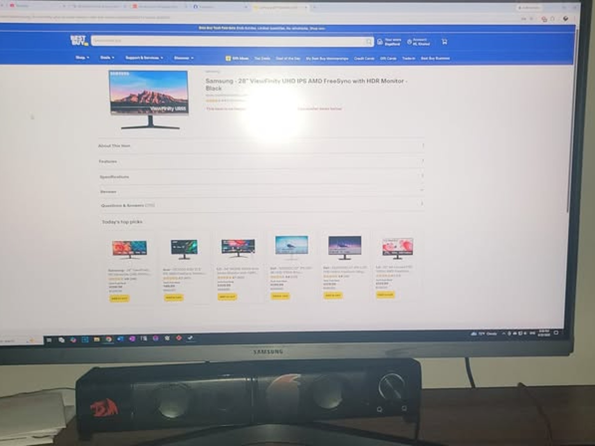 Samsung - 4K 28” ViewFinity UHD IPS AMD FreeSync with HDR Monitor - Black