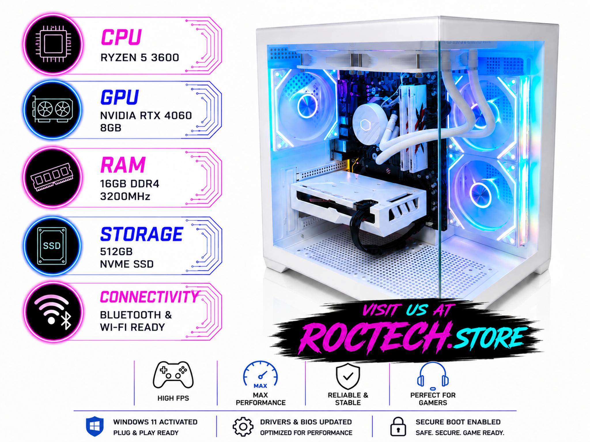 Budget Friendly CUBEX Gaming PC | RTX 4060 8GB | Ryzen 5 3600 | 16GB | Wi-Fi