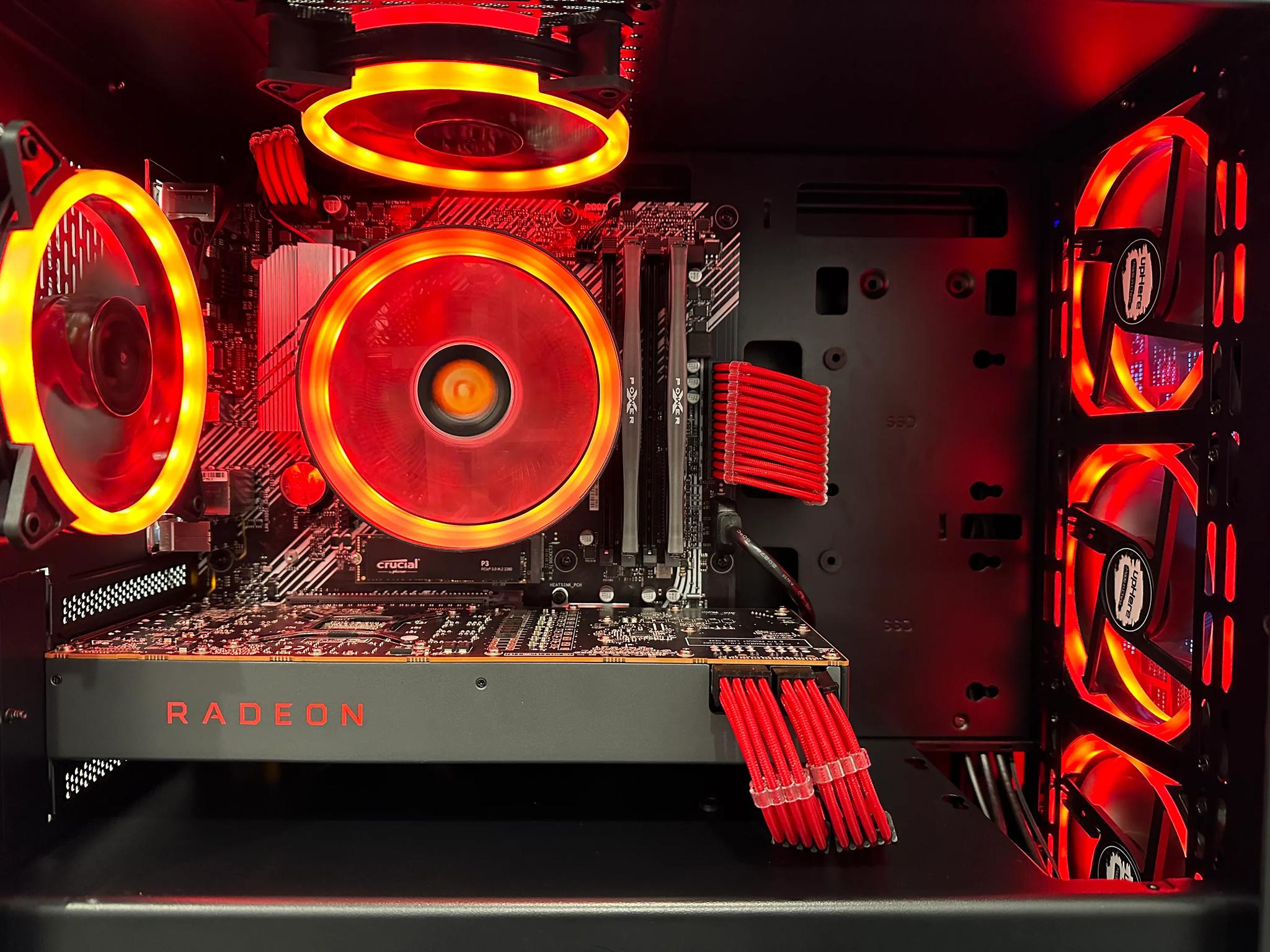 🛑🩸Red Team☄️🔴||Gaming PC-Ryzen 5 5500 6-Core -AMD RX 5700XT 8GB-500GB  SSD Drive-16GB DDR4 RAM