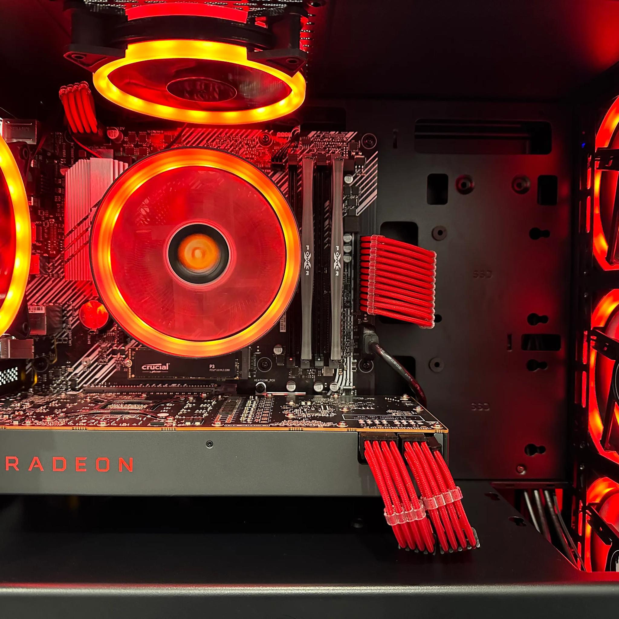 🛑🩸Red Team☄️🔴||Gaming PC-Ryzen 5 5500 6-Core -AMD RX 5700XT 8GB-500GB  SSD Drive-16GB DDR4 RAM