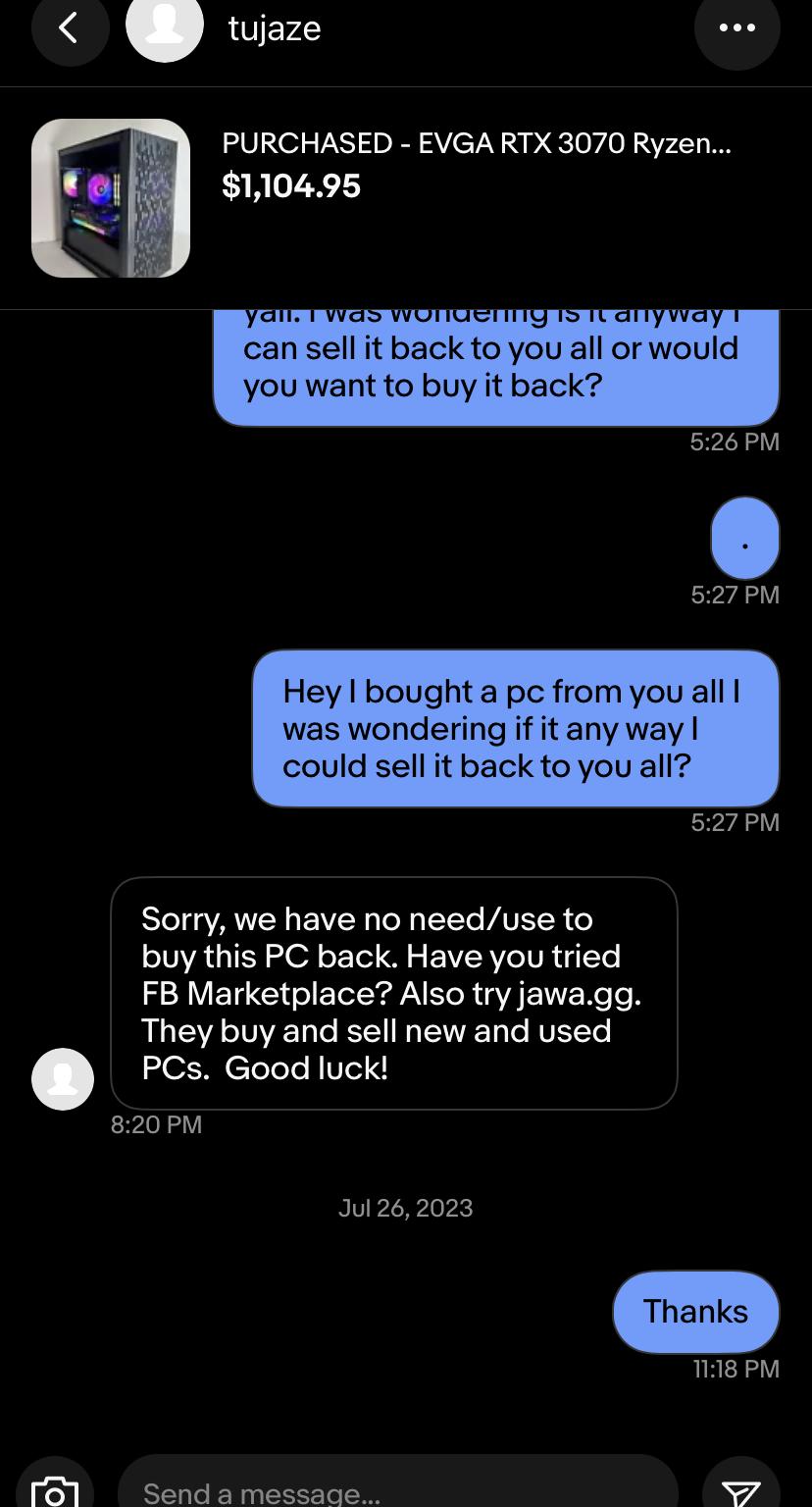EVGA TX 3070 Ryzen 5 3600 16GB Ram 512GB M.2 Windows 10 Gaming PC