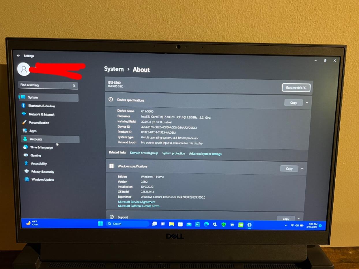 Dell G15 5510
