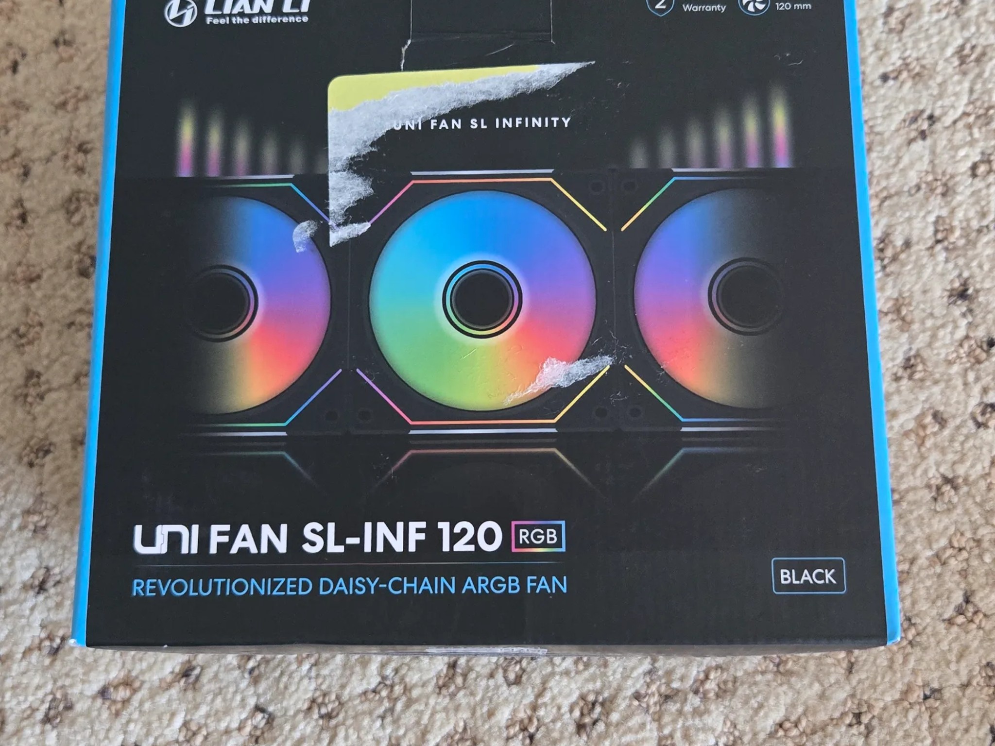 Lian Li Unifan SL Infinity 120 - 3 Pack - Black - No Controller
