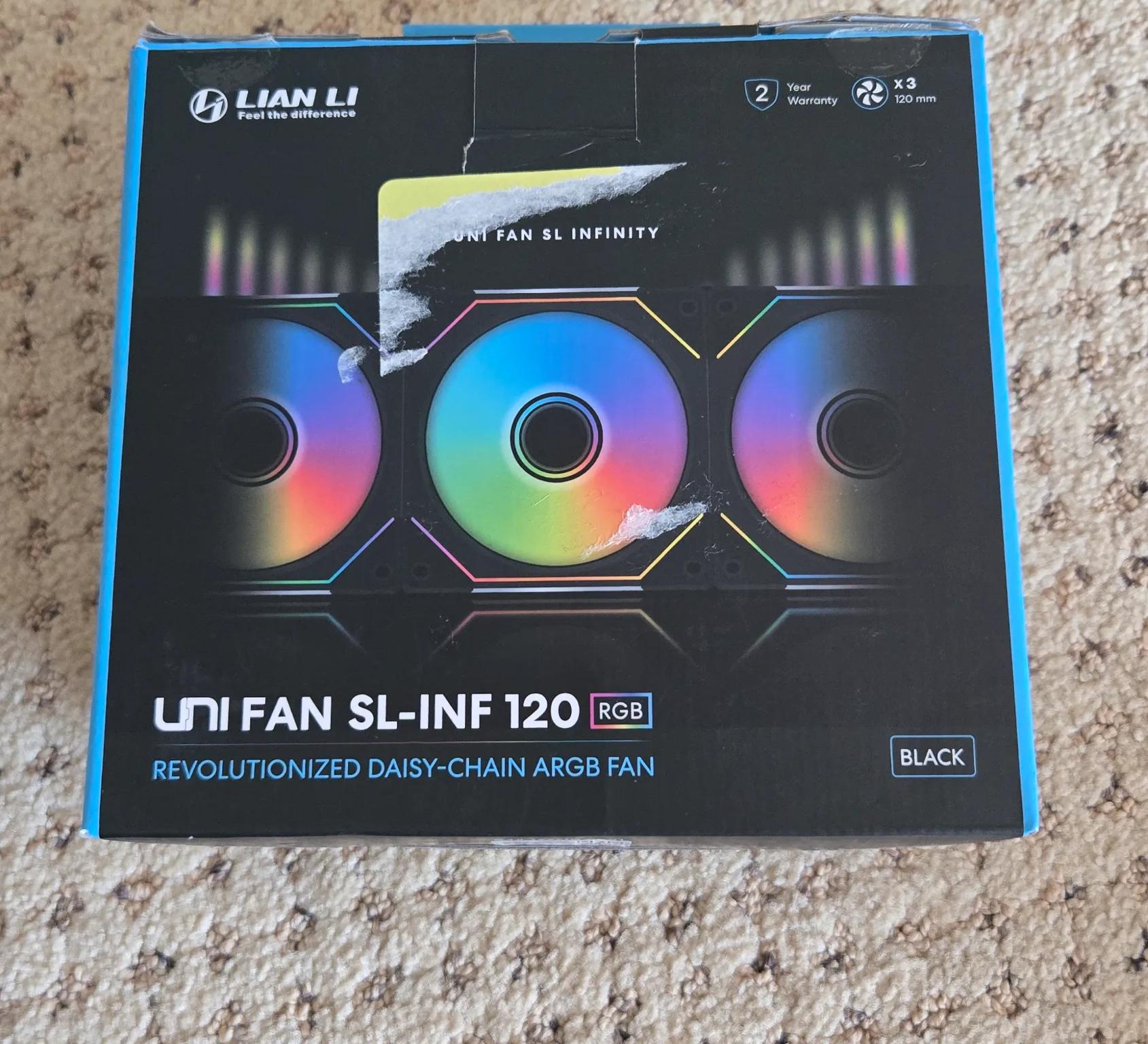 Lian Li Unifan SL Infinity 120 - 3 Pack - Black - No Controller