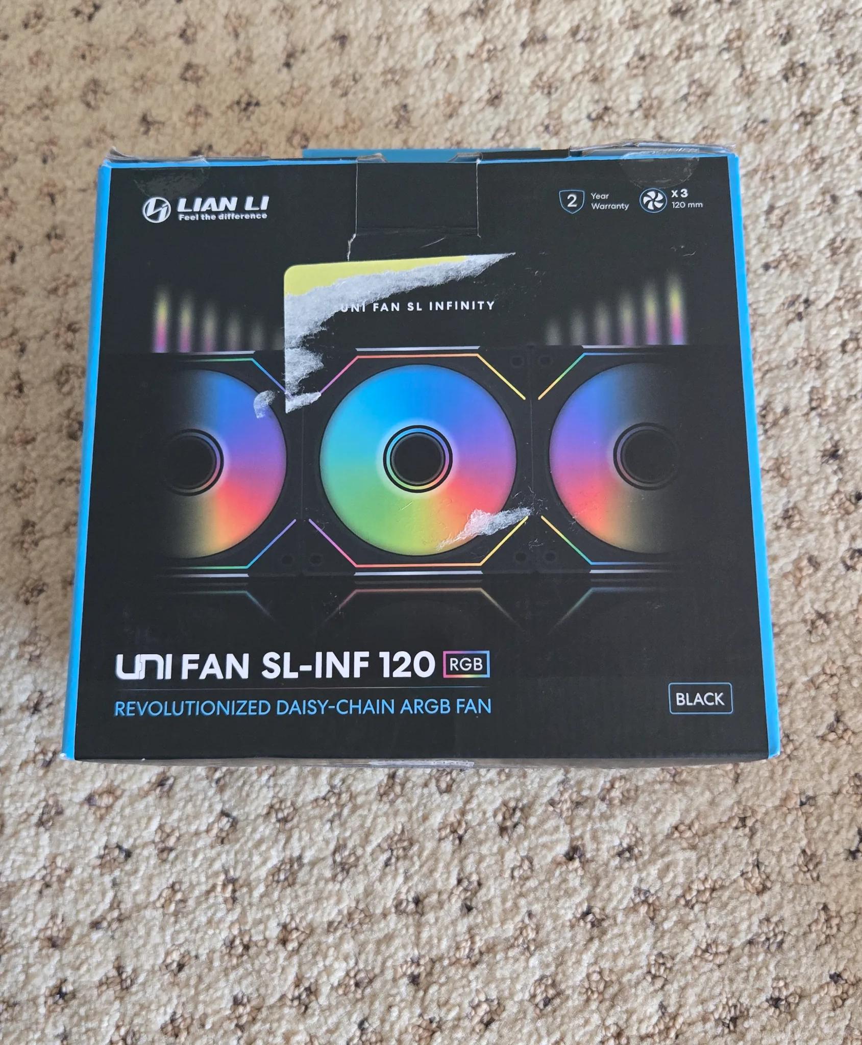 Lian Li Unifan SL Infinity 120 - 3 Pack - Black - No Controller