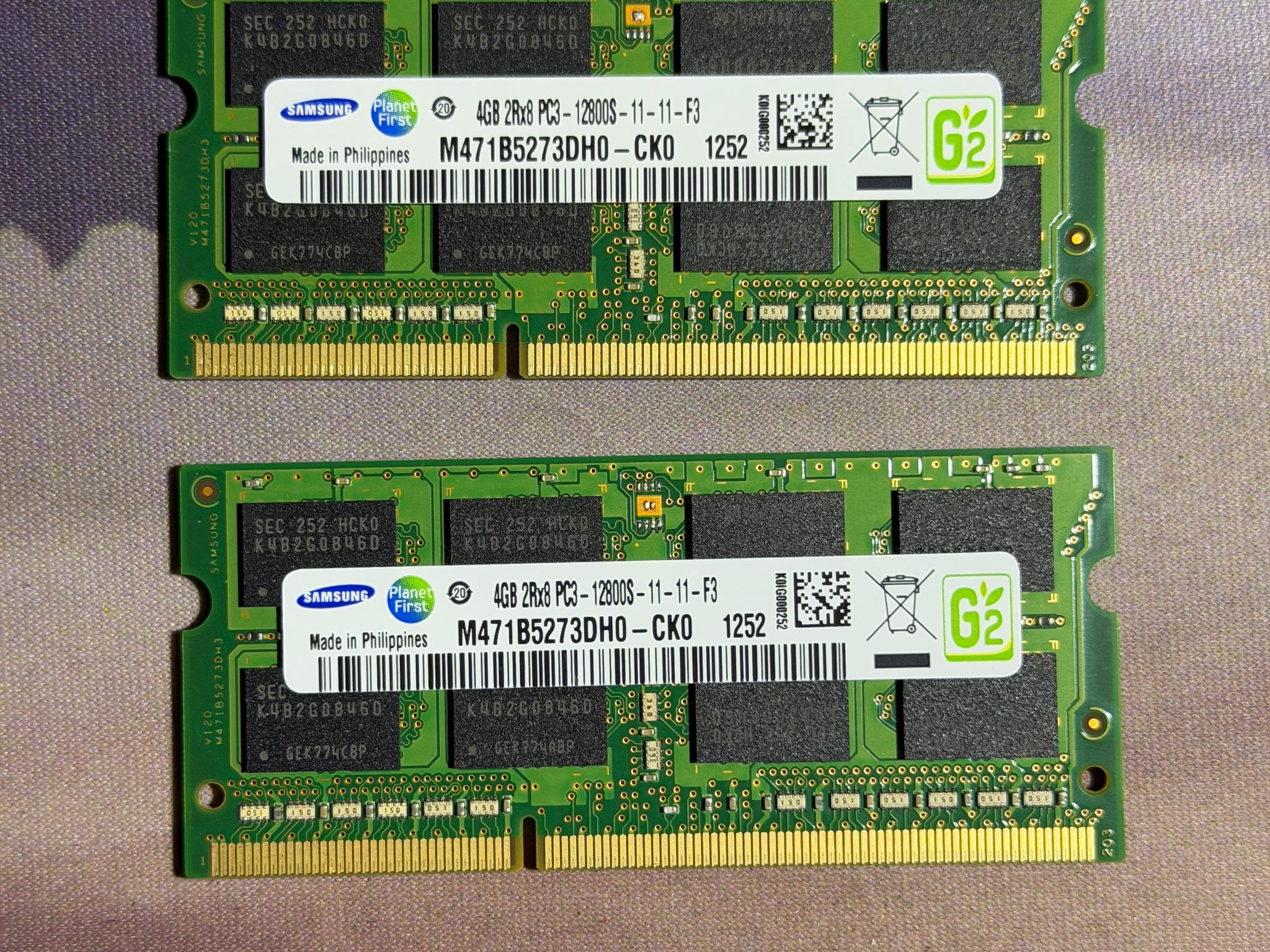 Samsung 8GB (2x4GB) DDR3-1600MHz PC3-12800 SODIMM Laptop RAM Kit - Model M471B5273DH0-CK0