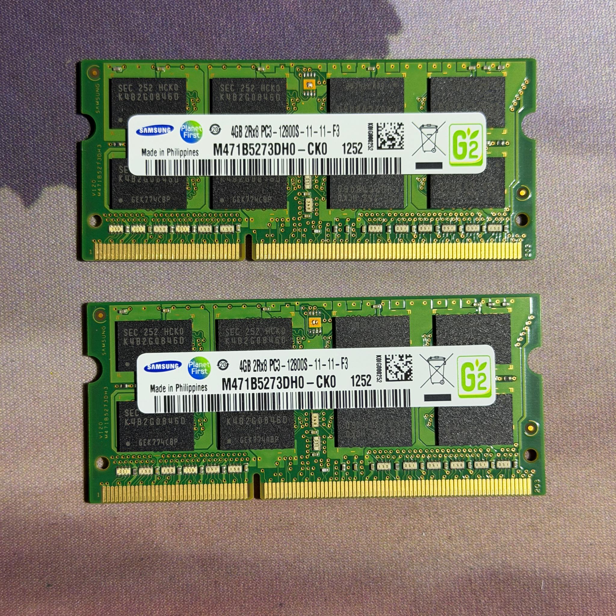 Samsung 8GB (2x4GB) DDR3-1600MHz PC3-12800 SODIMM Laptop RAM Kit - Model M471B5273DH0-CK0