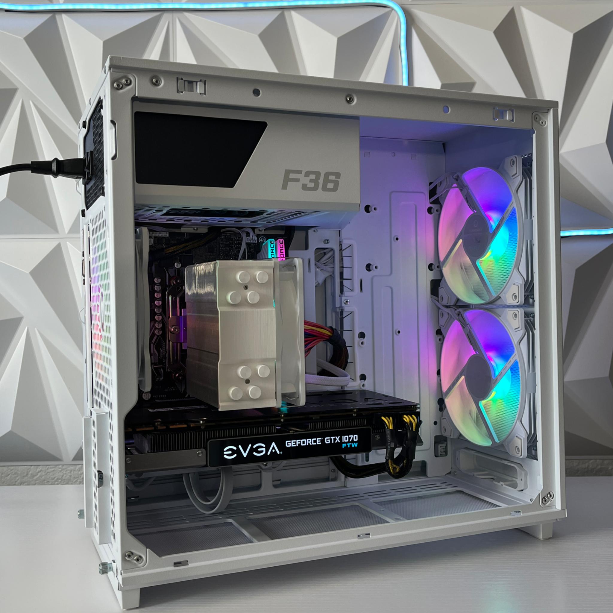 GTX 1070 8GB, Ryzen 5 2600X, 16GB RAM | White RGB Gaming Computer/PC
