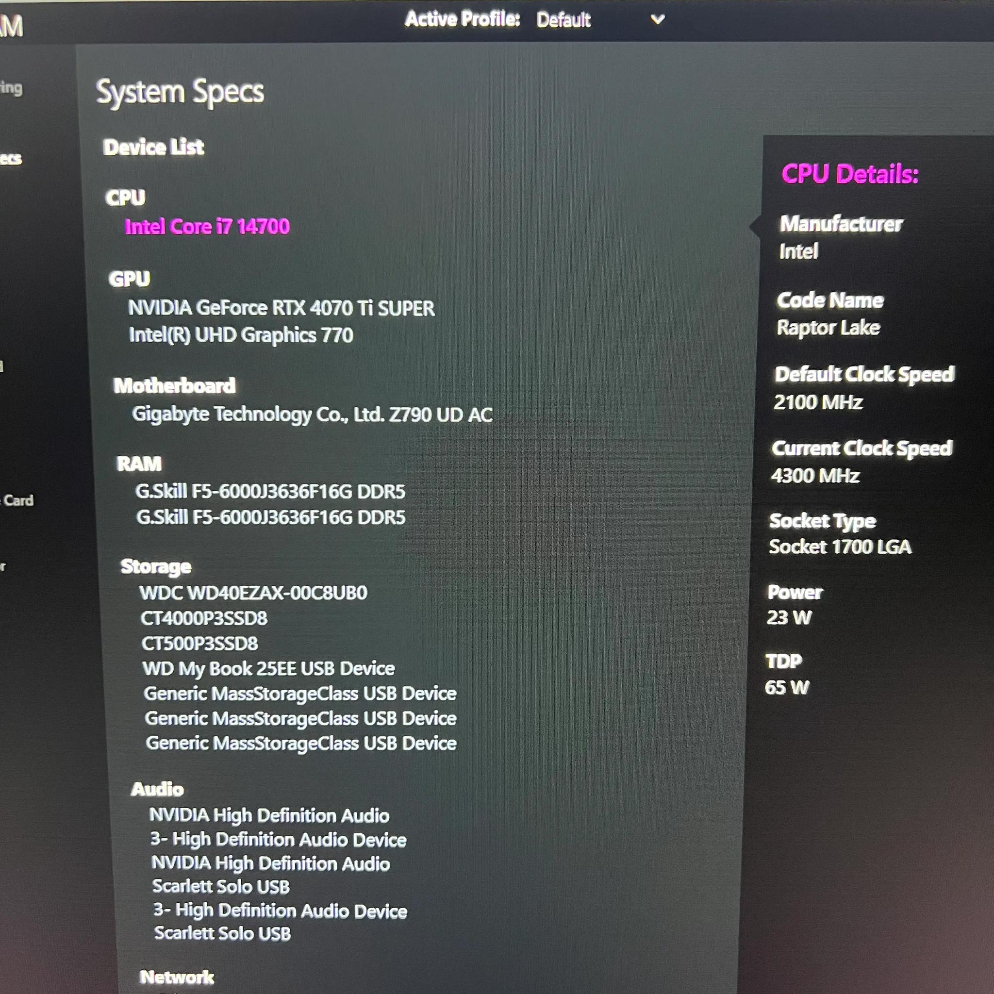 Intel i7-14700K, 4070TI Super, 32GB Ram Gaming PC