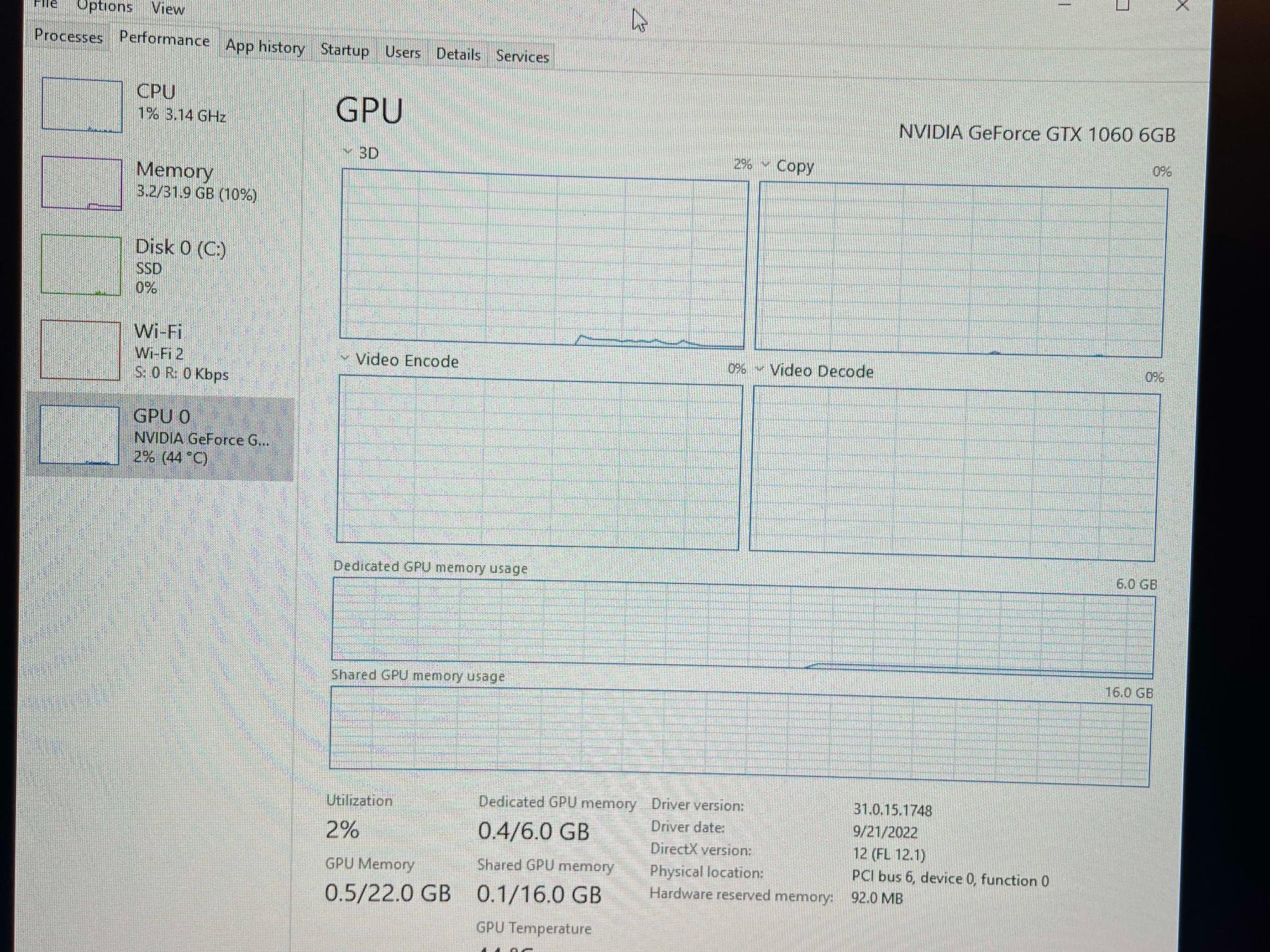 GTX 1060 6GB 32GB ram Ryzen 7 1700x