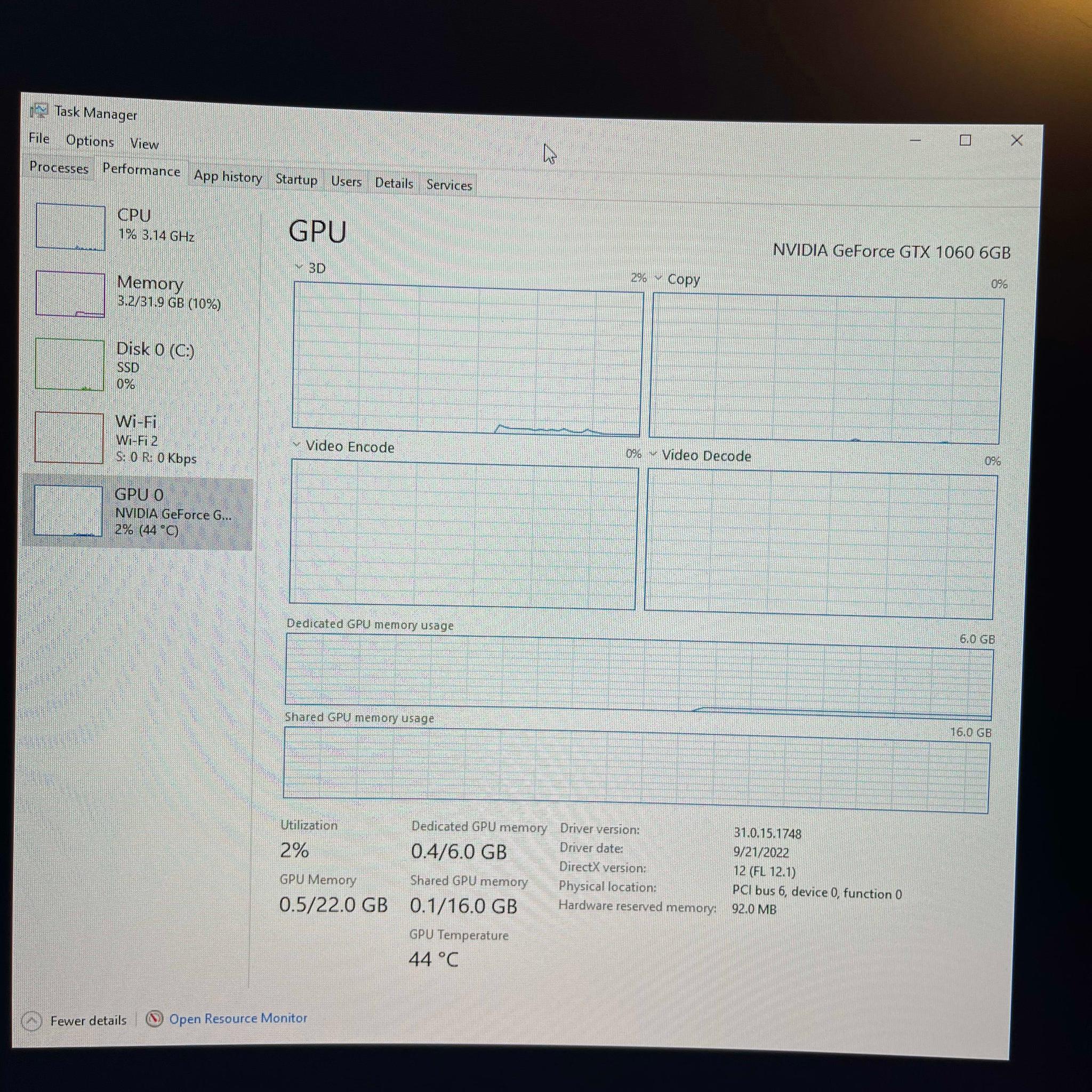 GTX 1060 6GB 32GB ram Ryzen 7 1700x