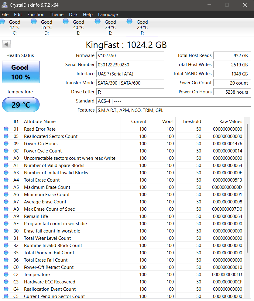KingFast 1TB - SATA