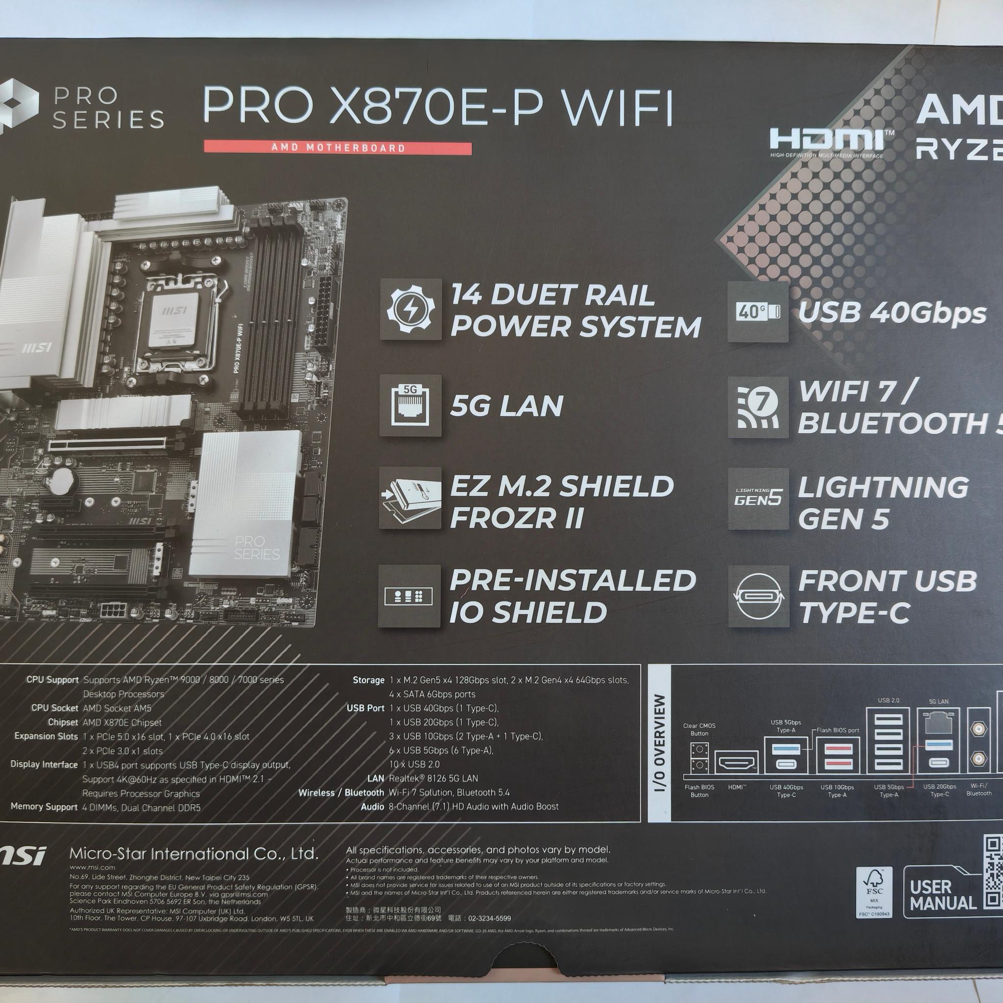 MSI x870E-P wifi