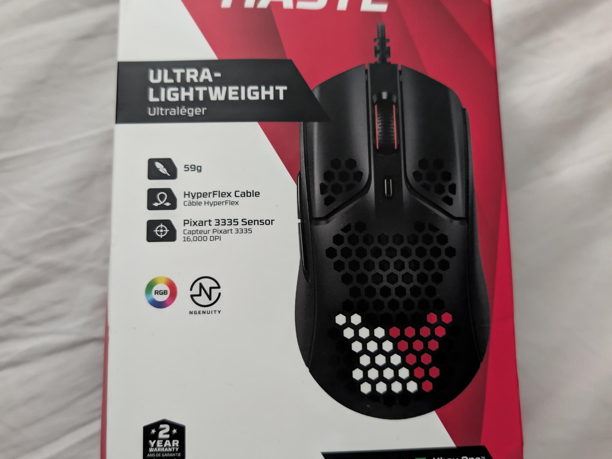 HyperX Pulsefire Haste Ultra Lightweight RGB Black Wired USB Optical Gaming Mouse - PF001