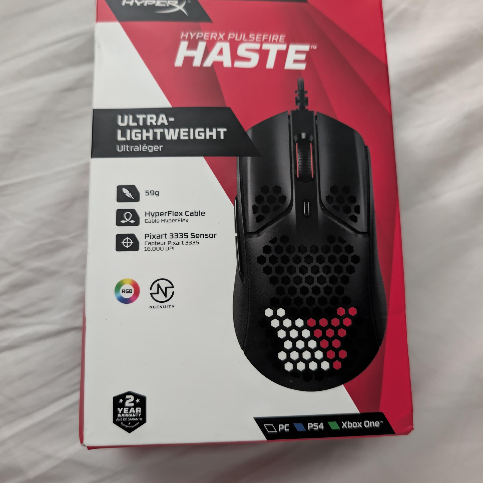 HyperX Pulsefire Haste Ultra Lightweight RGB Black Wired USB Optical Gaming Mouse - PF001