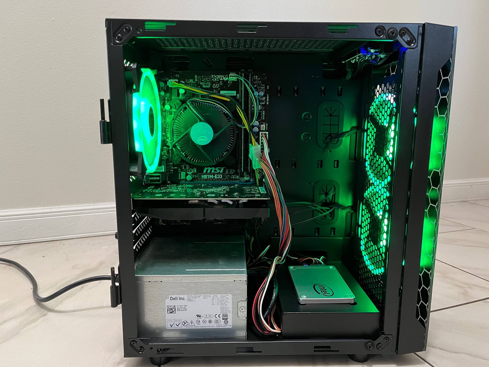 Super Budget PC - Intel i3-4160, NVIDIA GT 1030, 12GB RAM, 378GB Storage, w/ Wi-Fi, BT & RGB Remote
