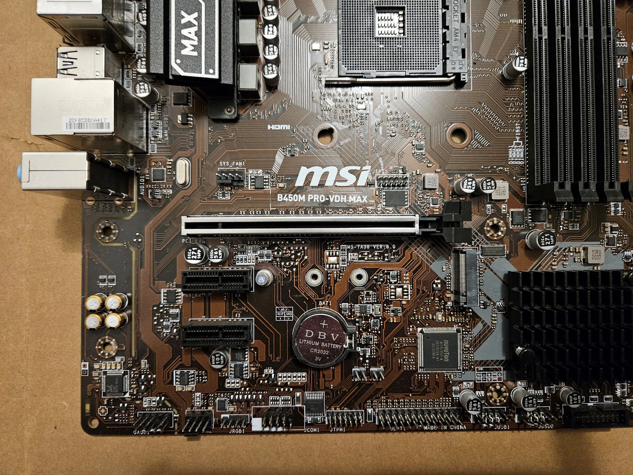 MSI B450M PRO-VDH MAX - Socket AM4 - USED